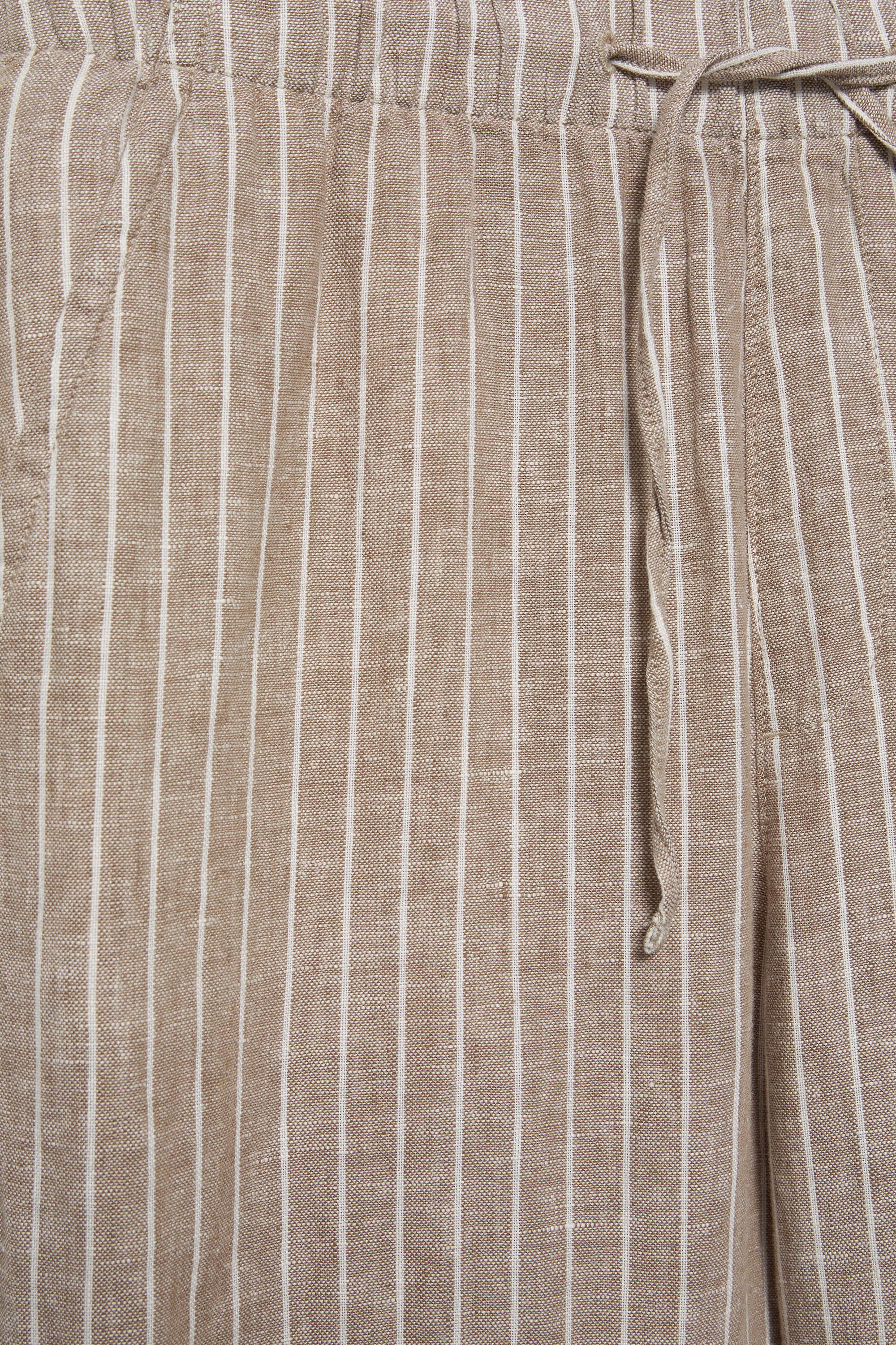 100% linen jogger trousers — Striped