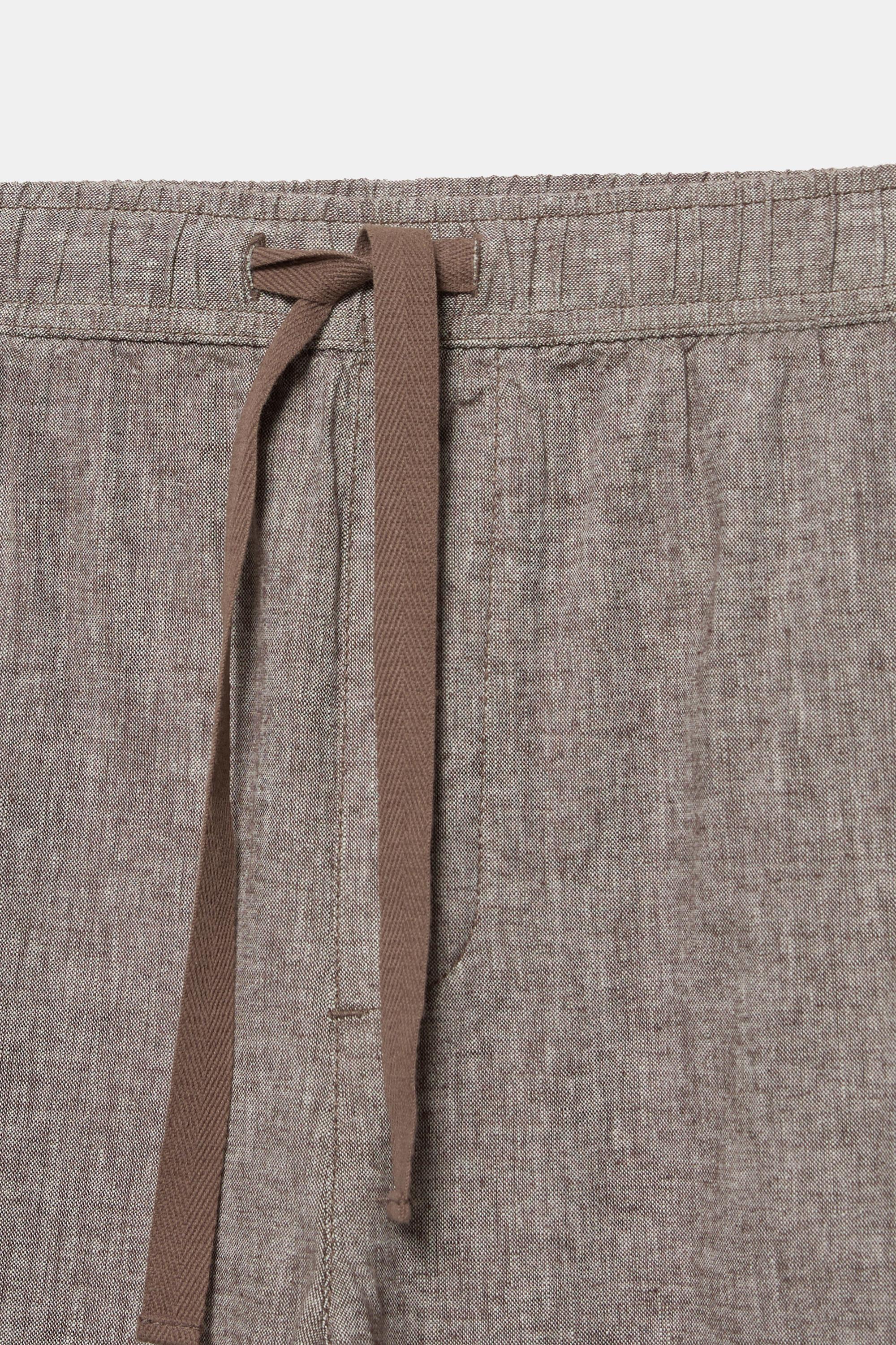 Linen blend jogger trousers — Chocolate