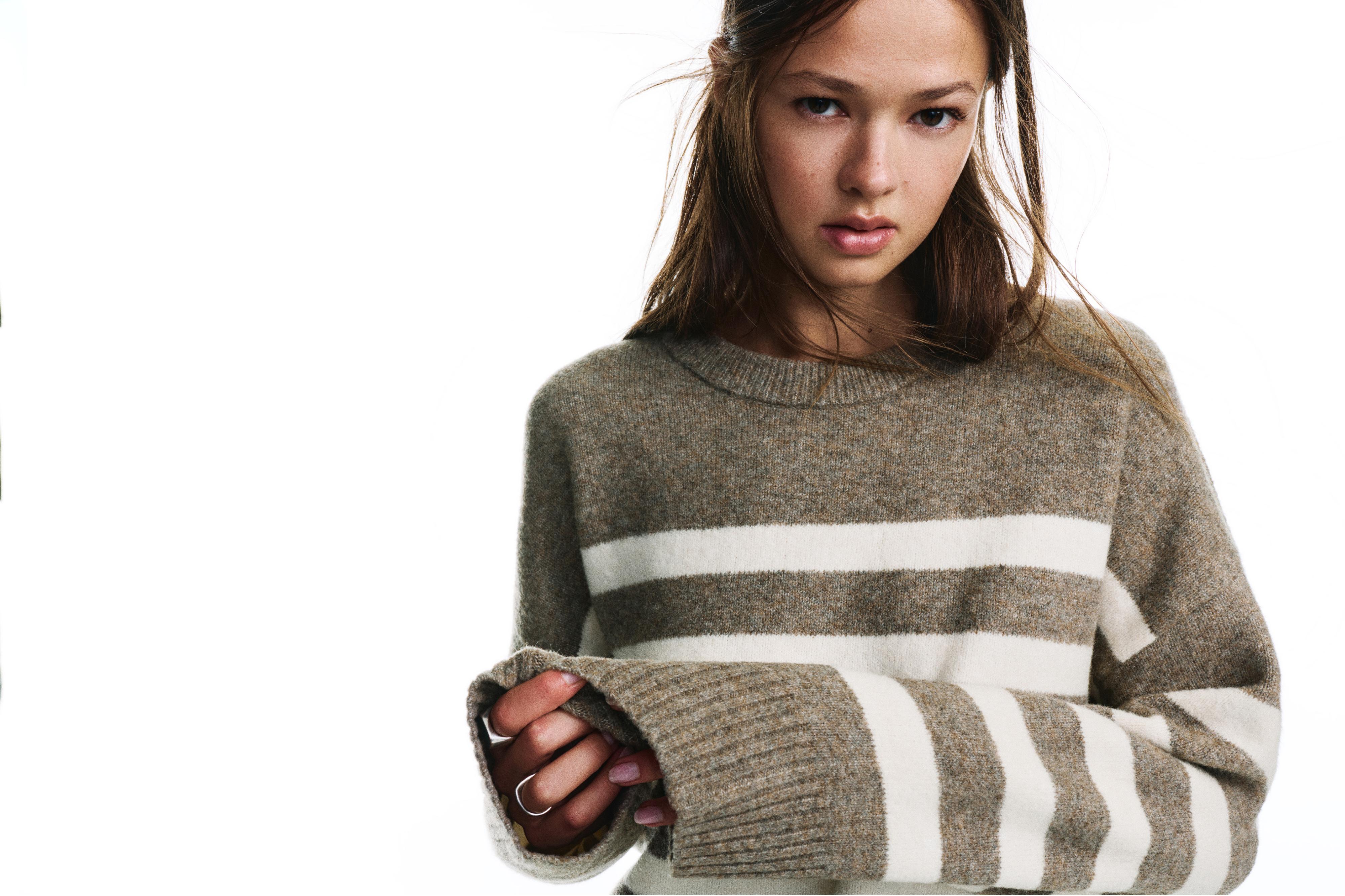 Striped jumper — Brown