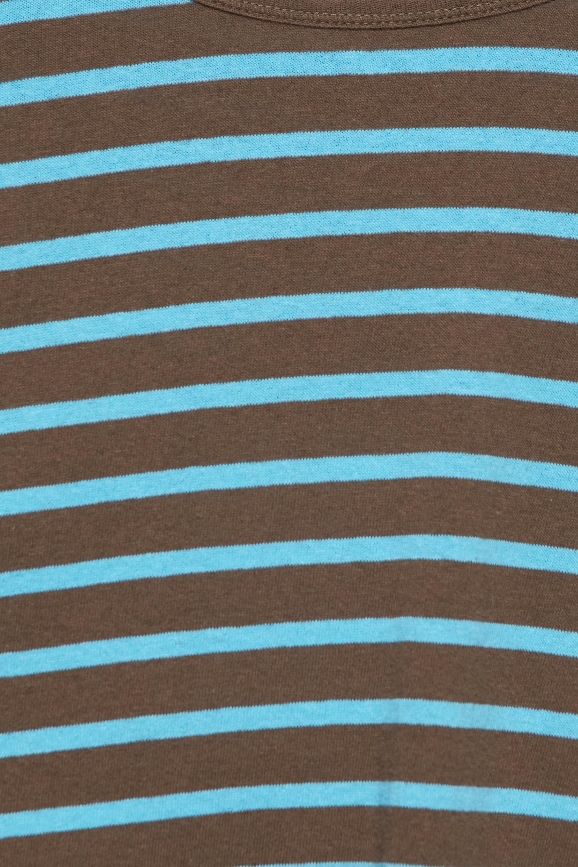 Oversize long sleeve striped T-shirt — Brown