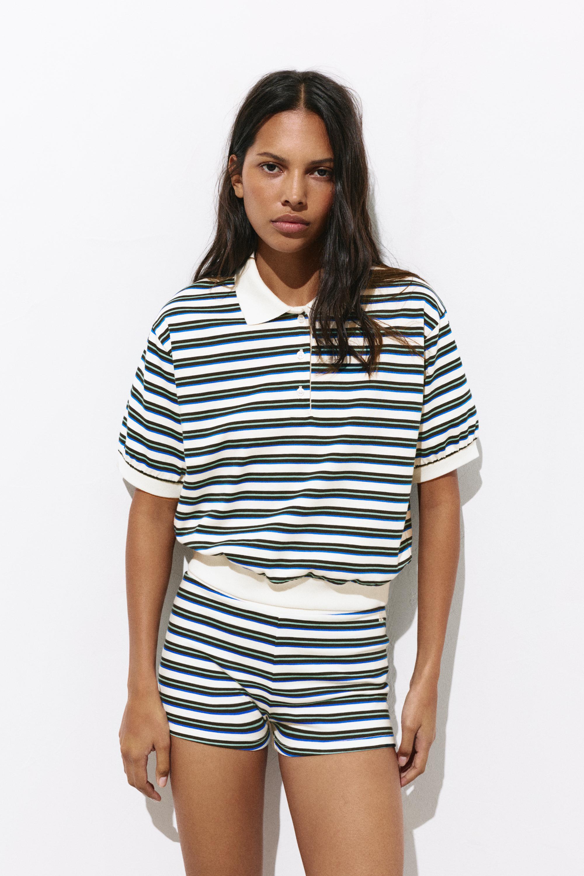 Çizgili polo t-shirt - Görsel 12