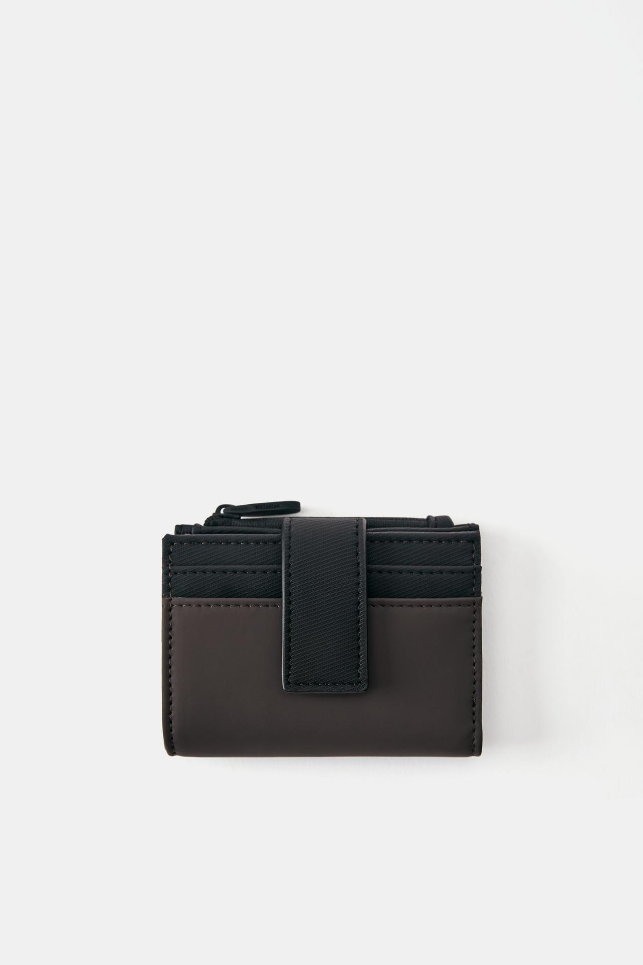 Rubberised wallet — Brown