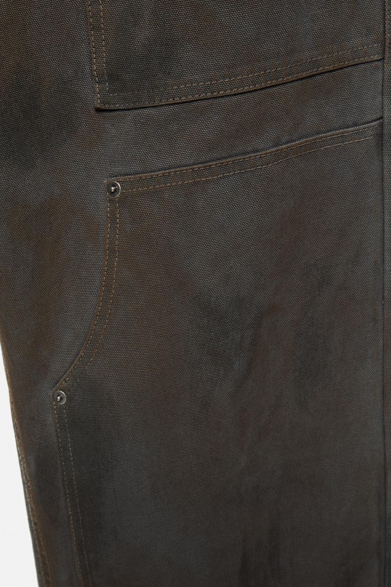 Washed-finish straight trousers — Steel blue