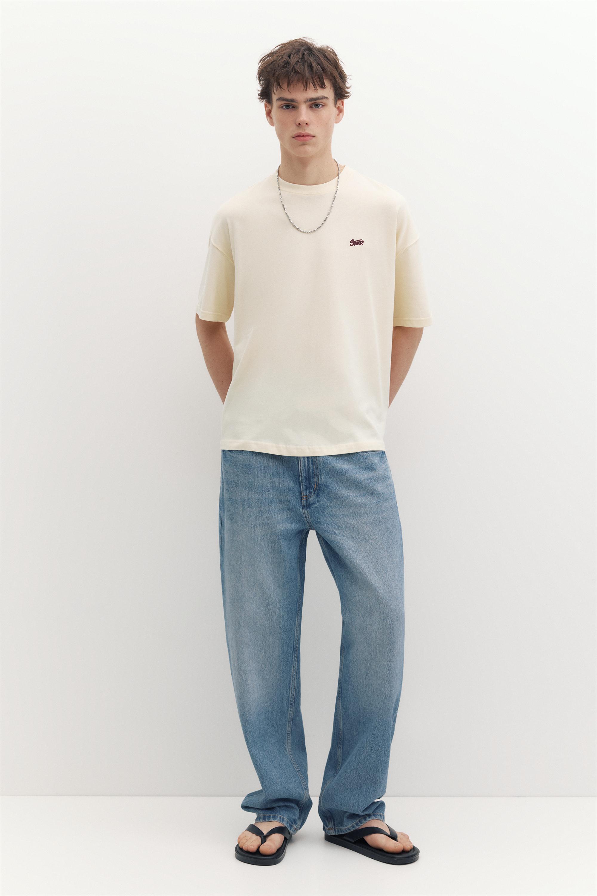 Boxy STWD logo T-shirt — Ecru