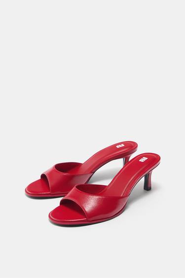 Mule high-heel sandals — Red 3
