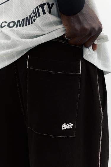 STWD jogger Bermuda shorts with seams — Black 7