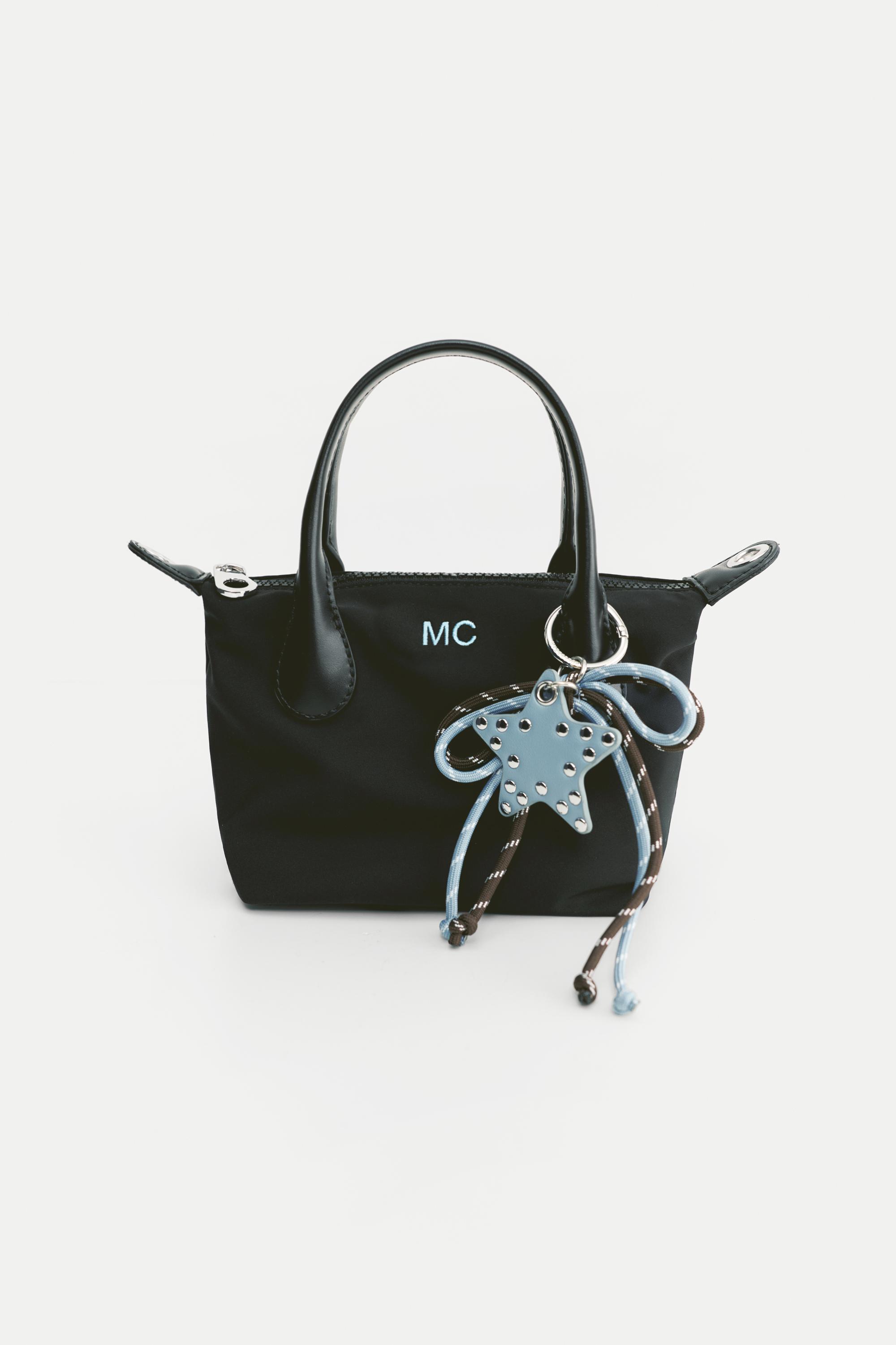 Embellished nylon crossbody bag — Black