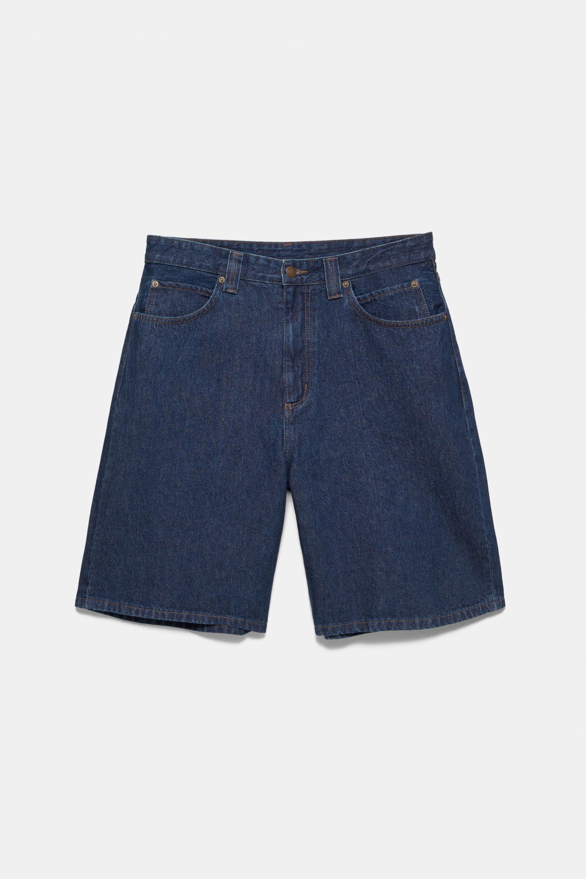 Skater denim Bermuda shorts — Navy