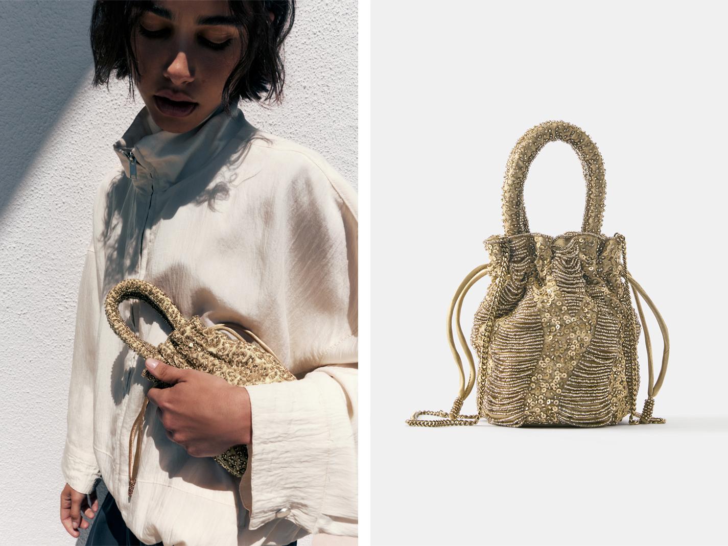 Beaded bag — Gold