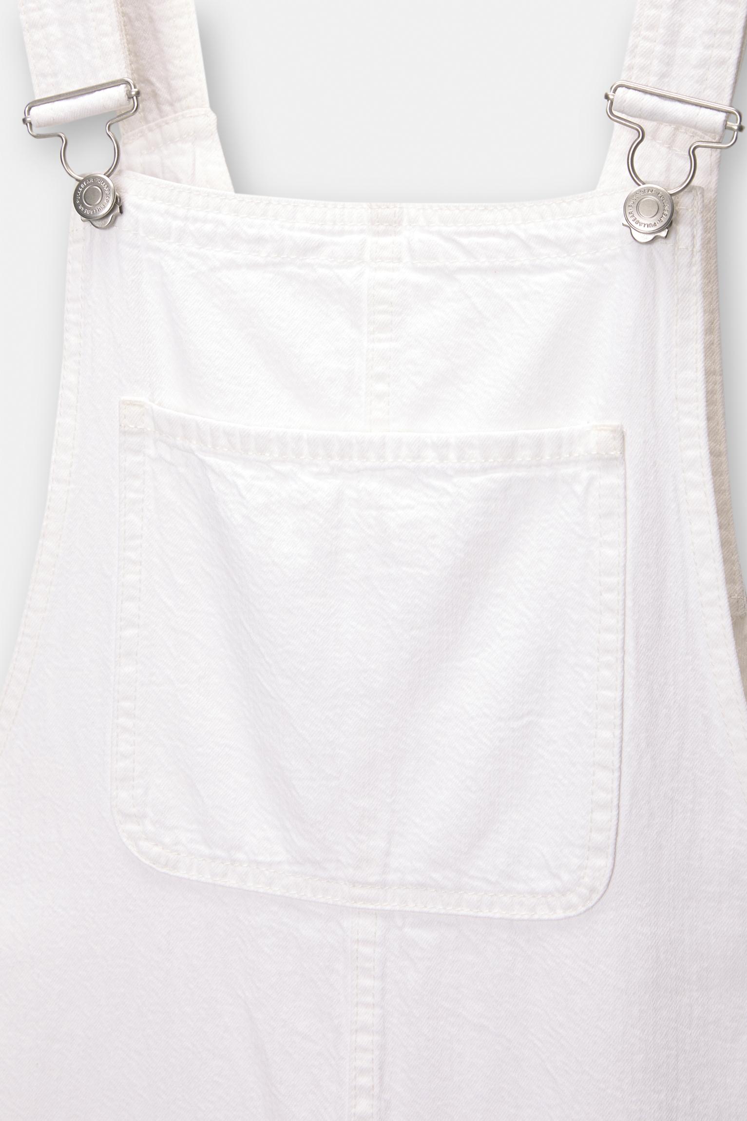 White fashion dungaree dress