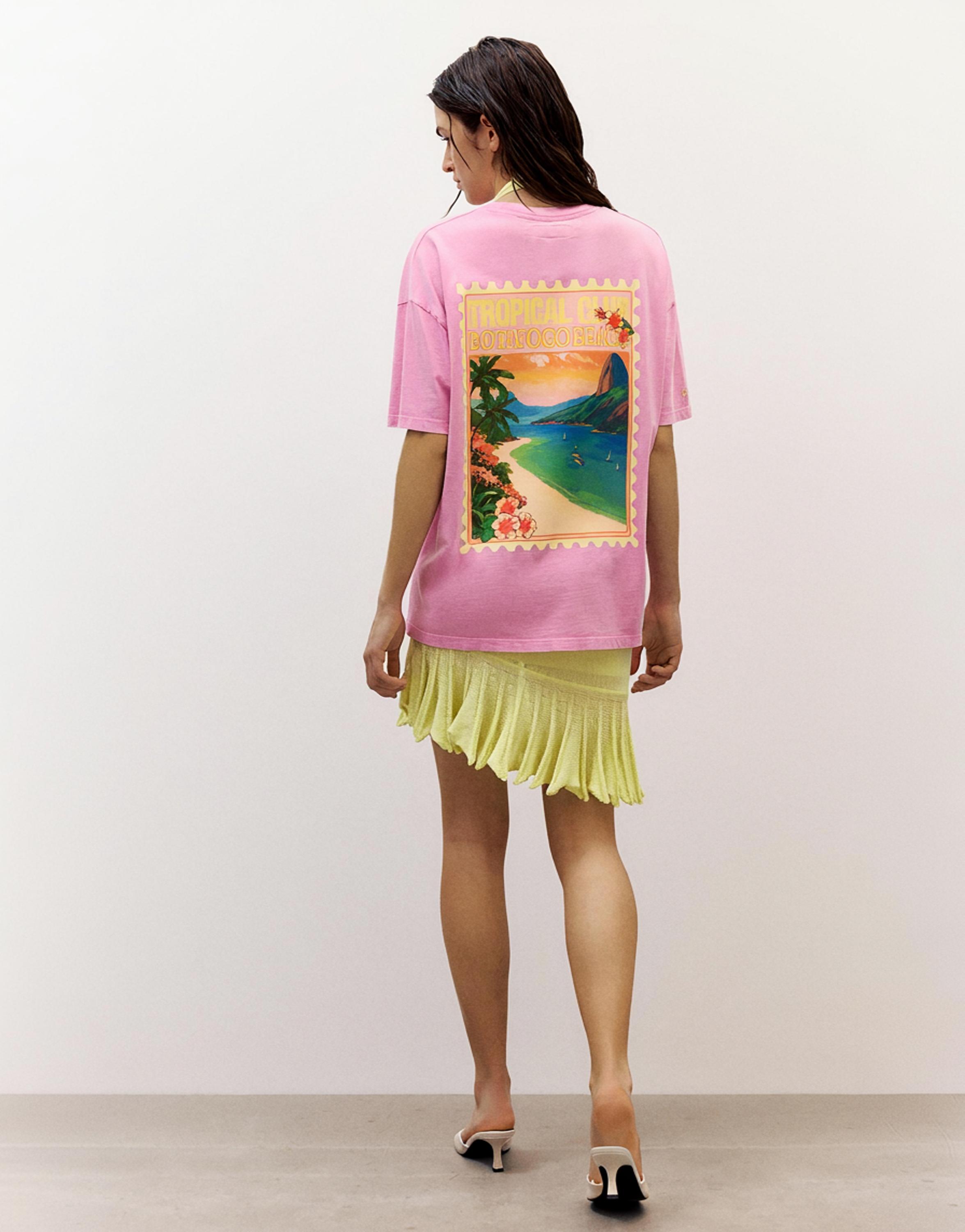 Botafogo Beach oversize T-shirt — Medium pink