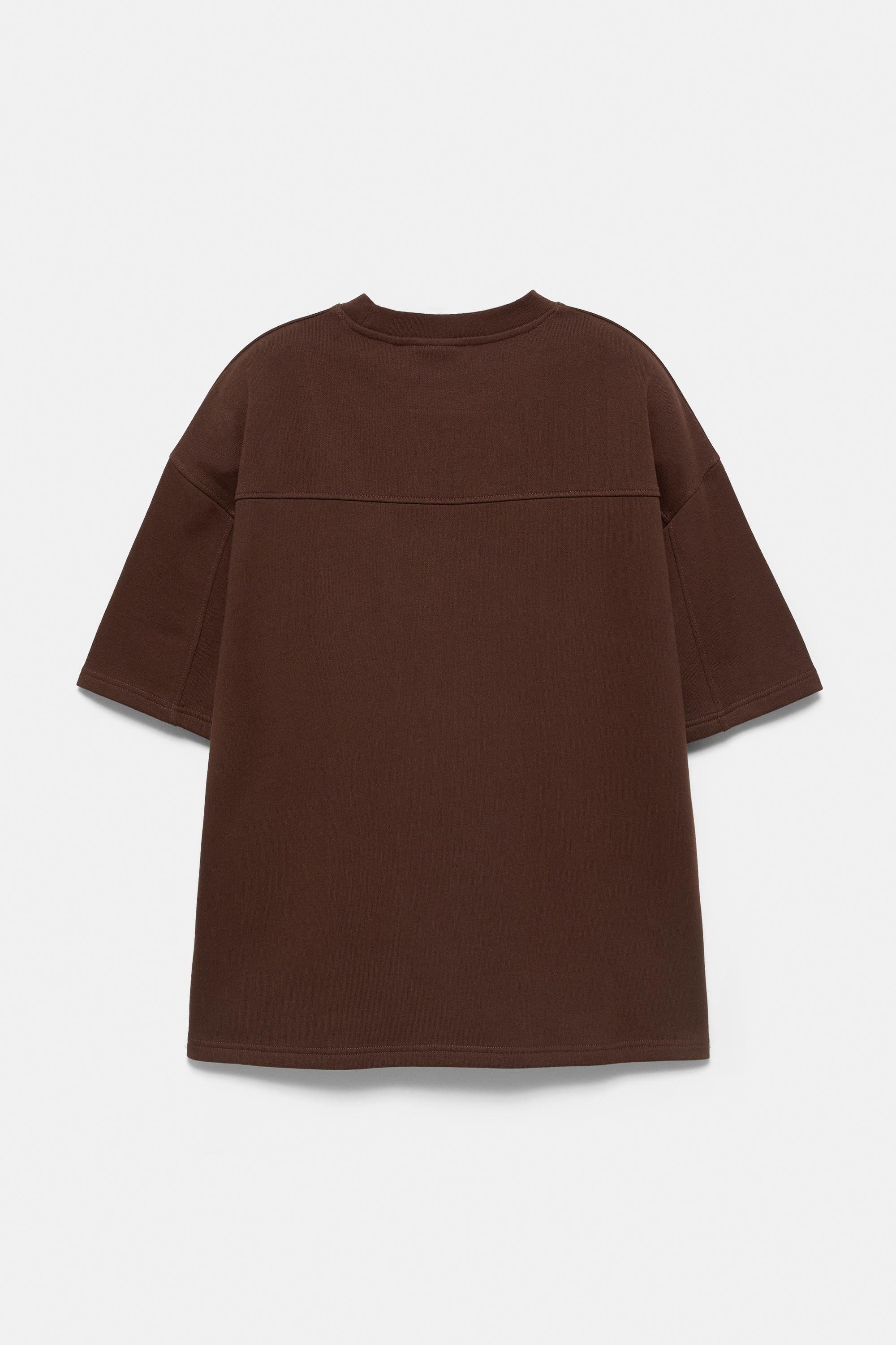 Embroidered short sleeve sweatshirt — Copper