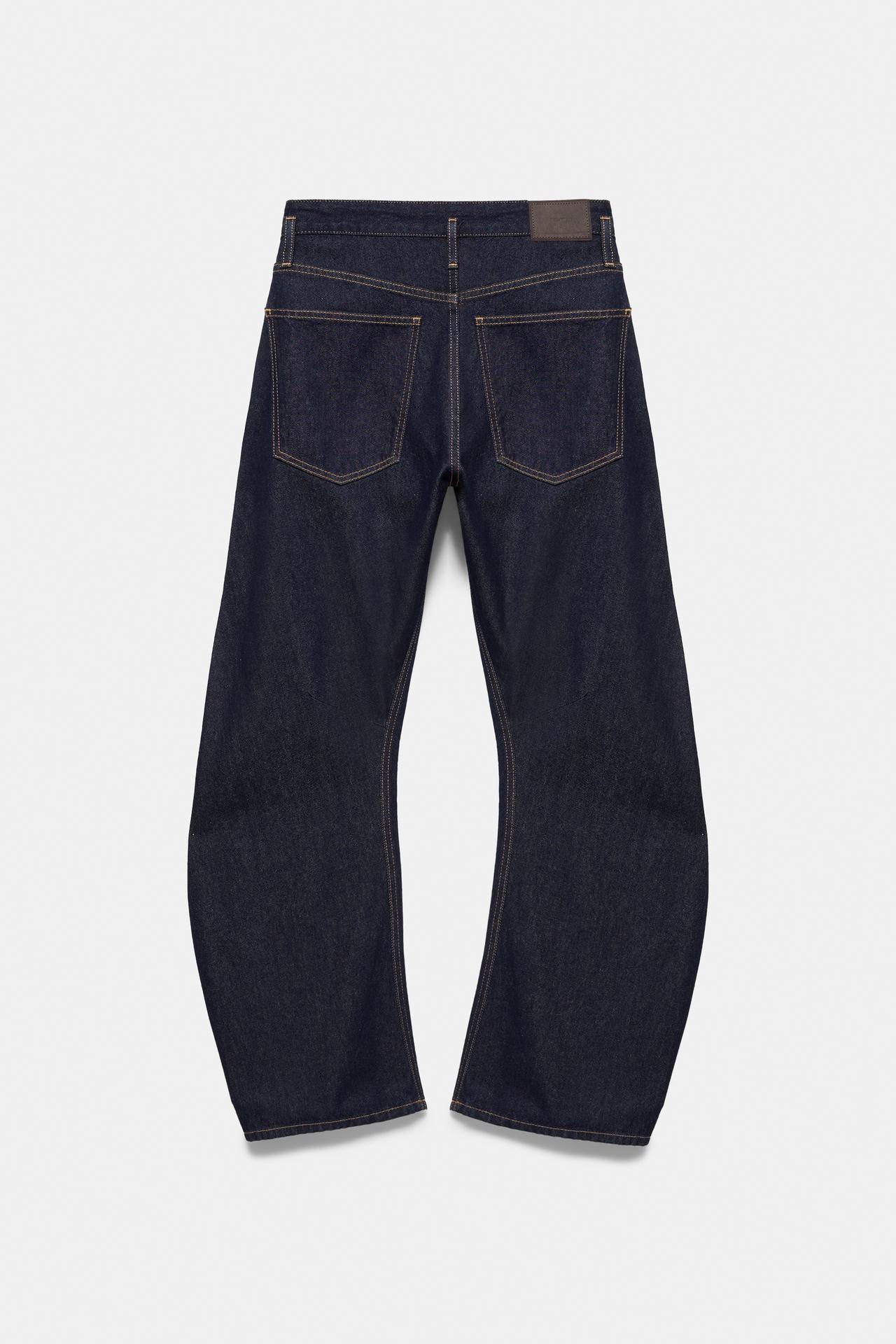 Low-rise barrel jeans — Navy