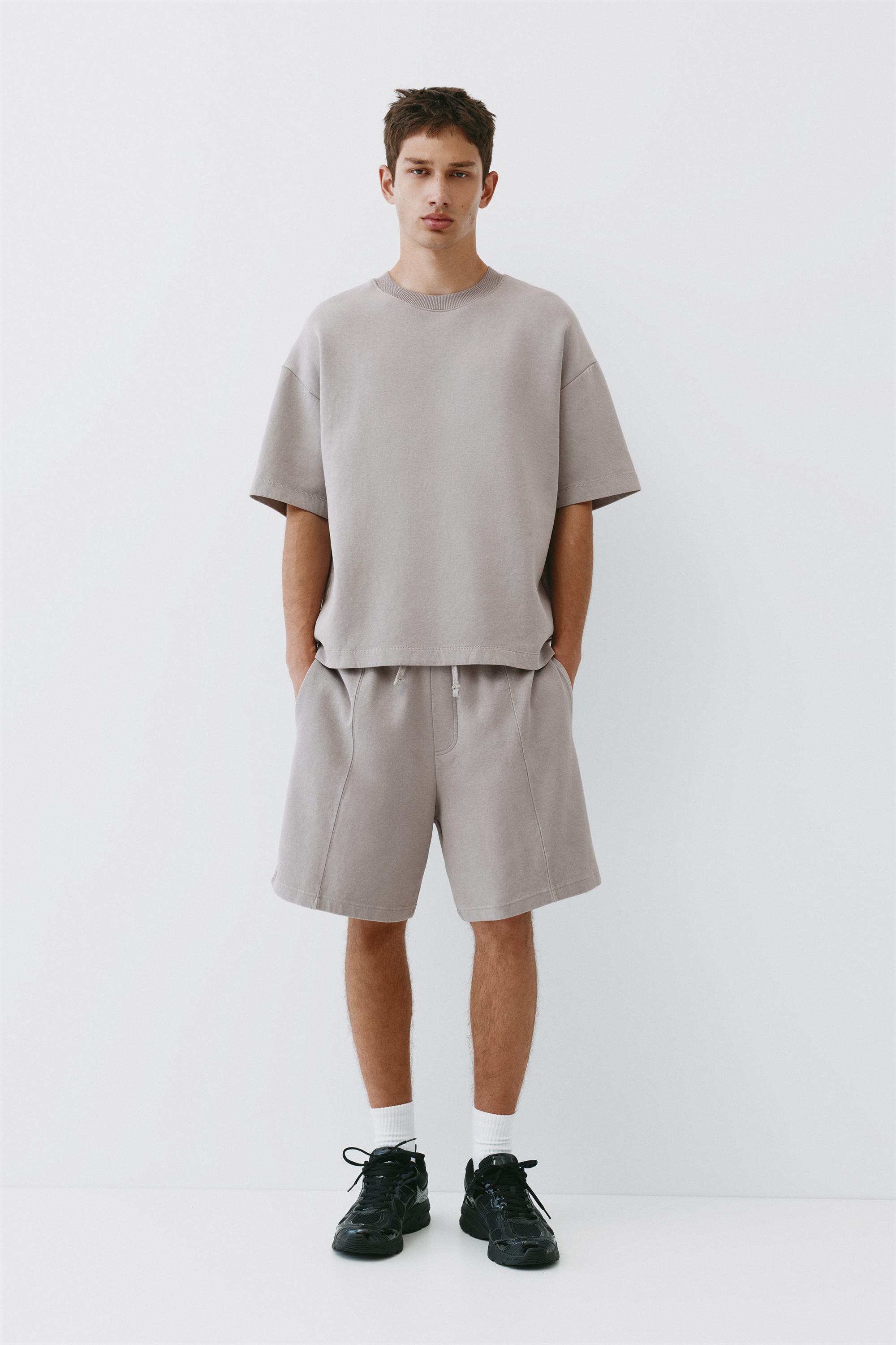 Interlock jogger Bermuda shorts — Grey marl