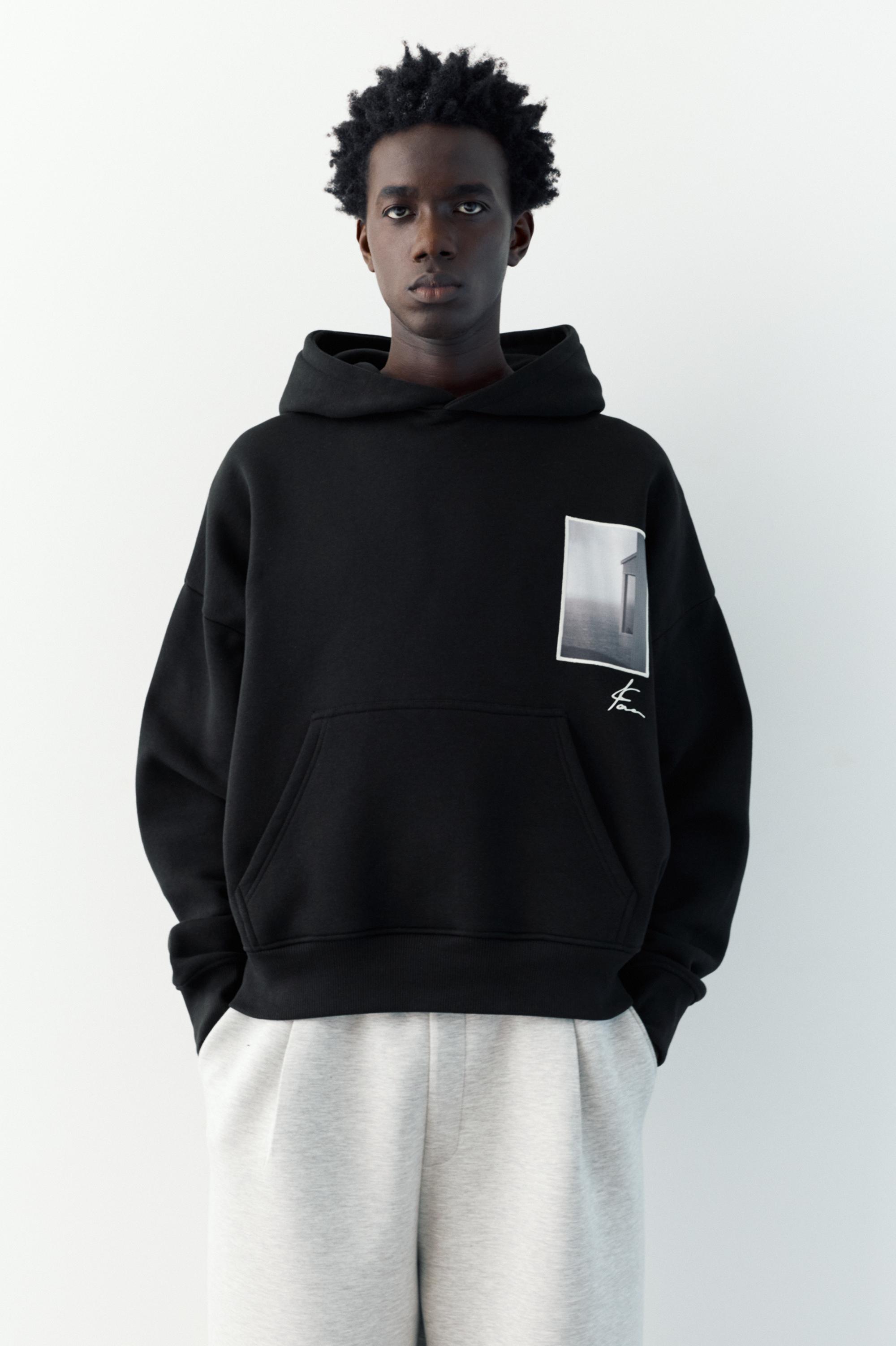 Kapüşonlu grafik sweatshirt - Görsel 7