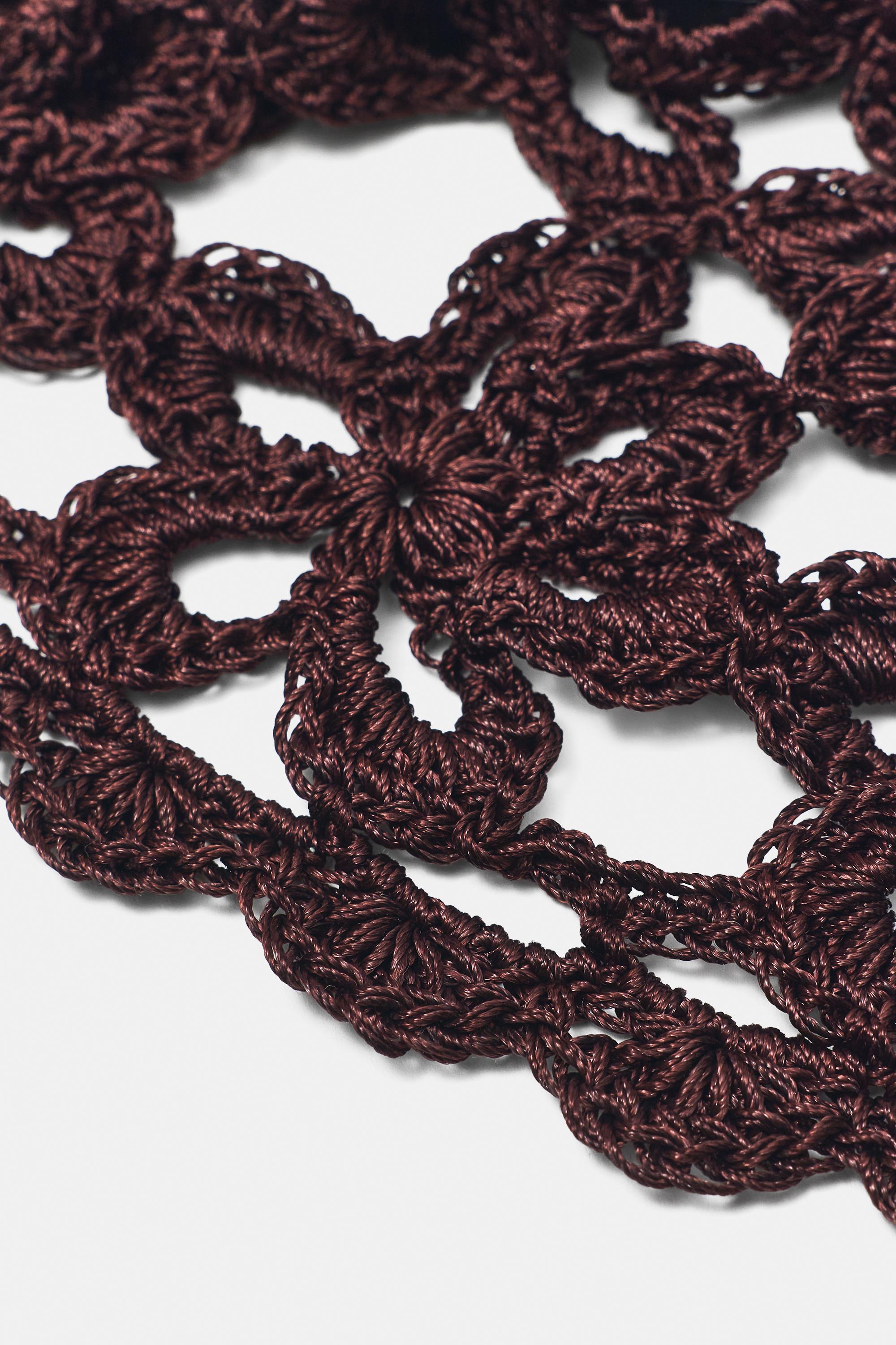 Crochet skullcap hat — Chocolate