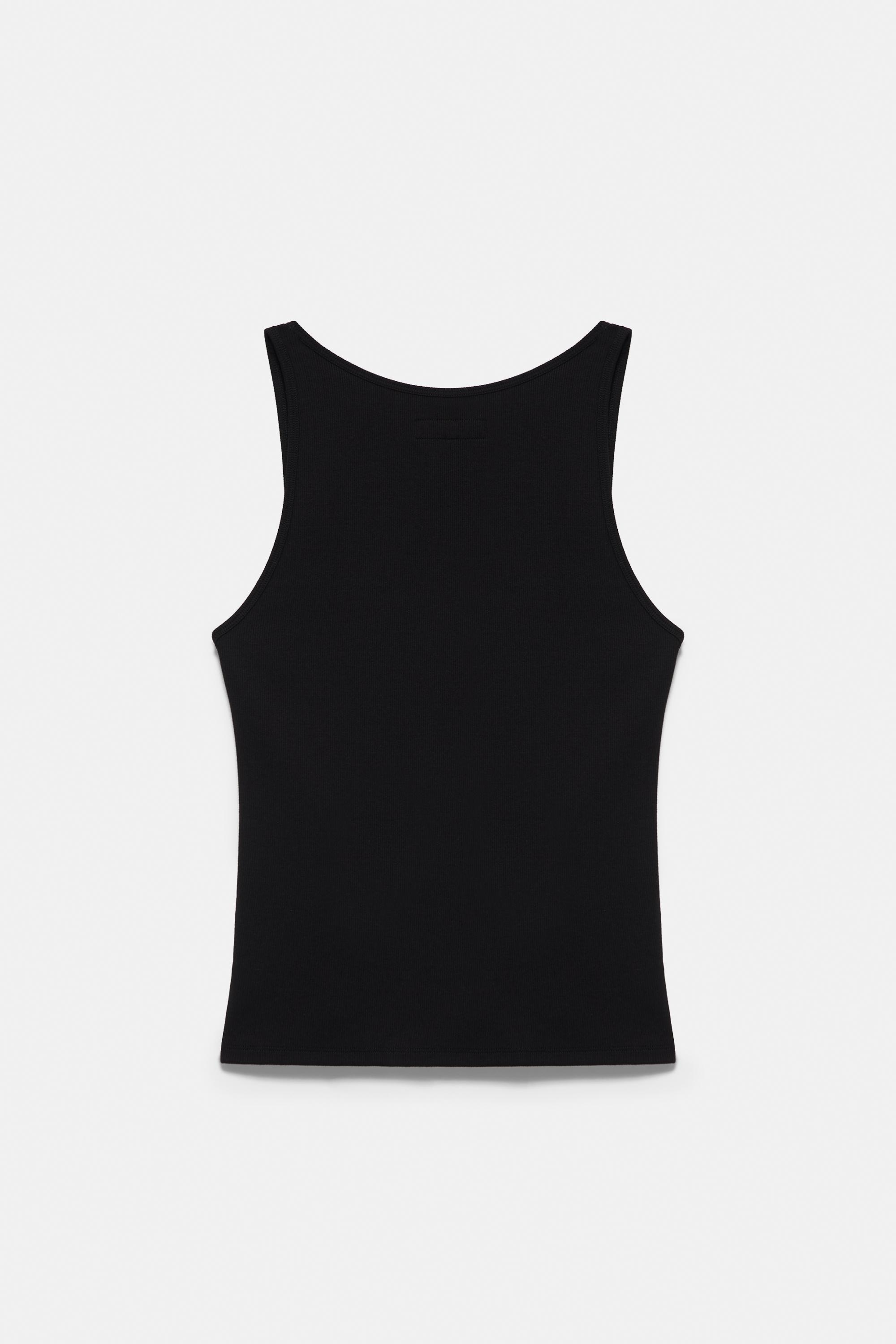 Metal appliqué tank top — Black