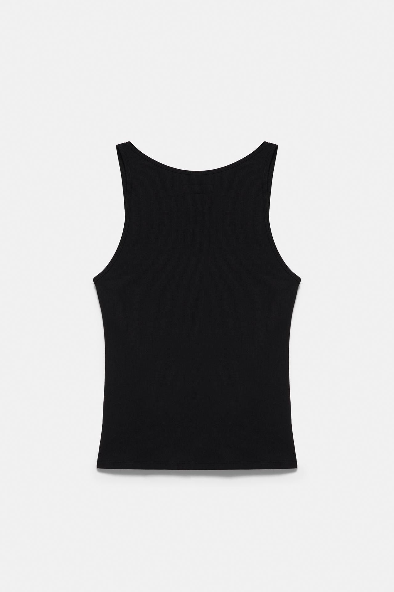 Metal appliqué tank top — Black