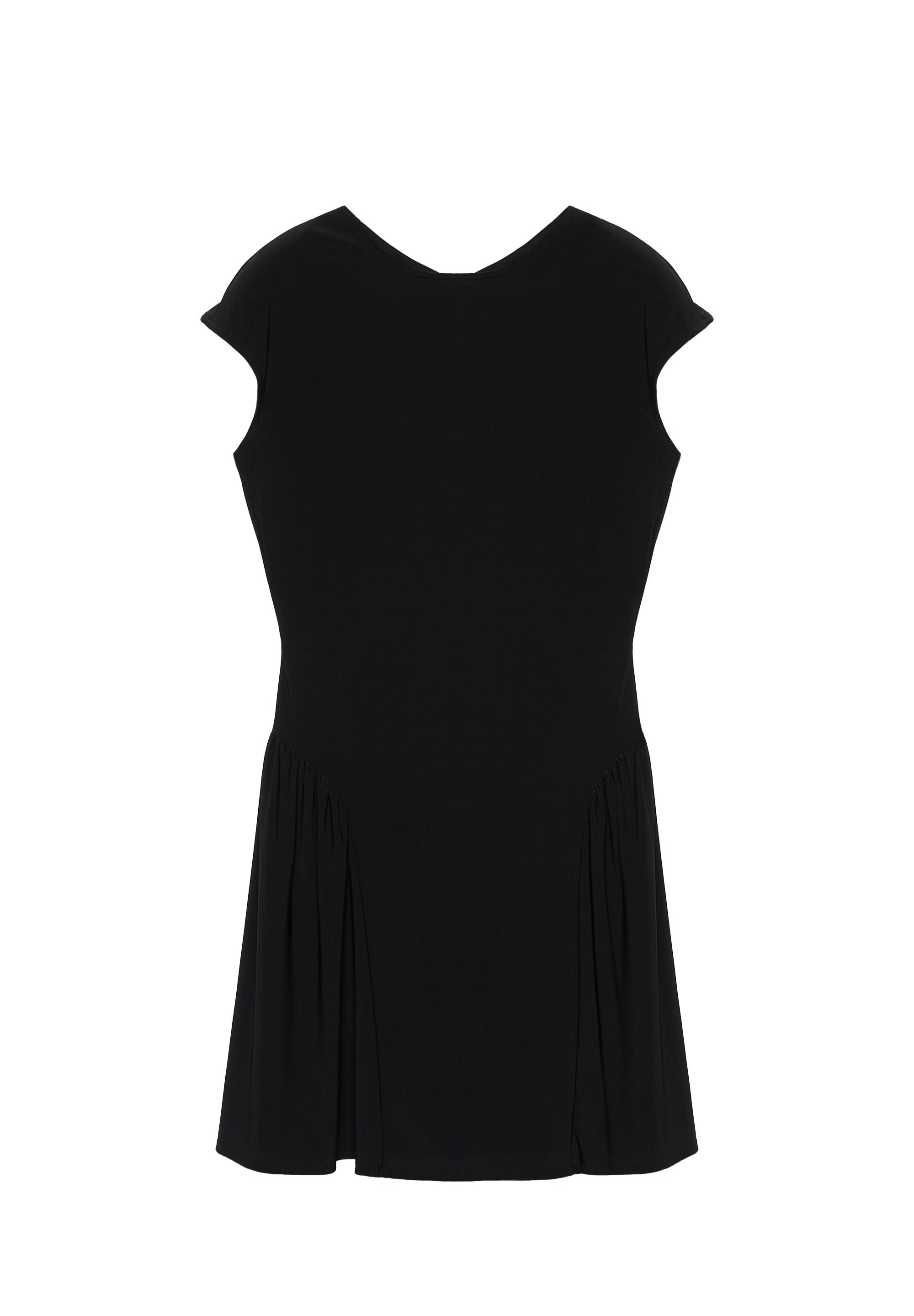 Short gathered dress — Black