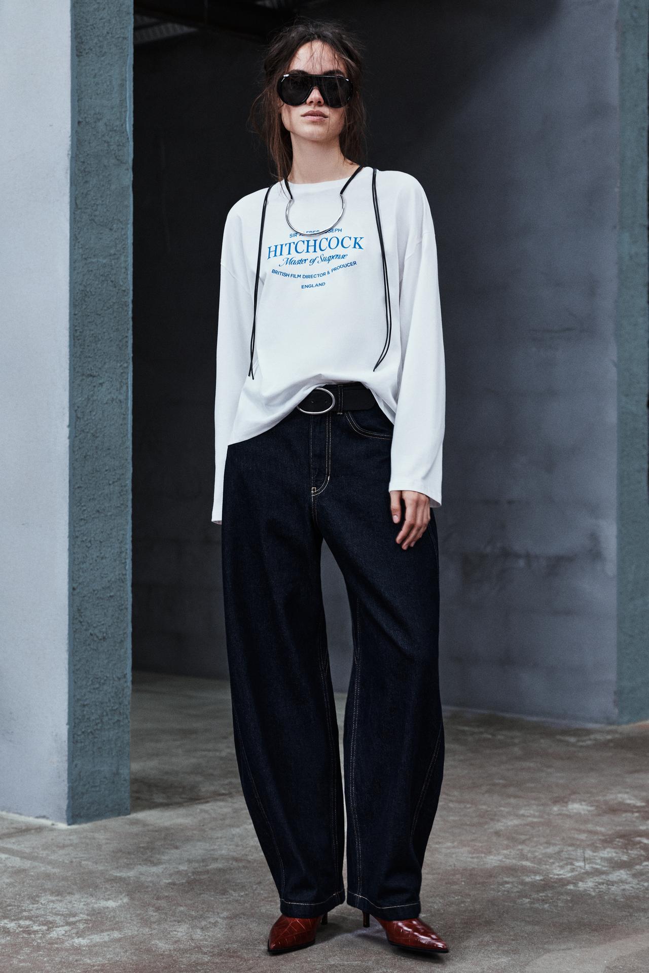 Hitchcock graphic oversize T-shirt — Ice