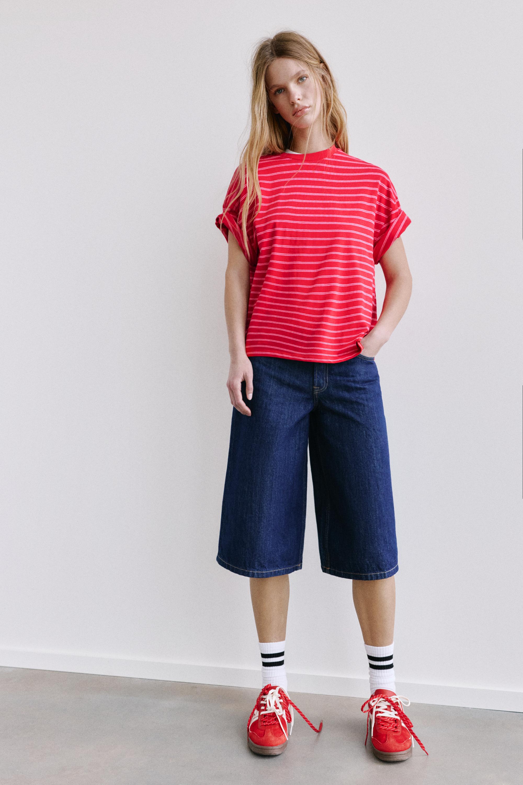 Oversize short sleeve T-shirt — Striped