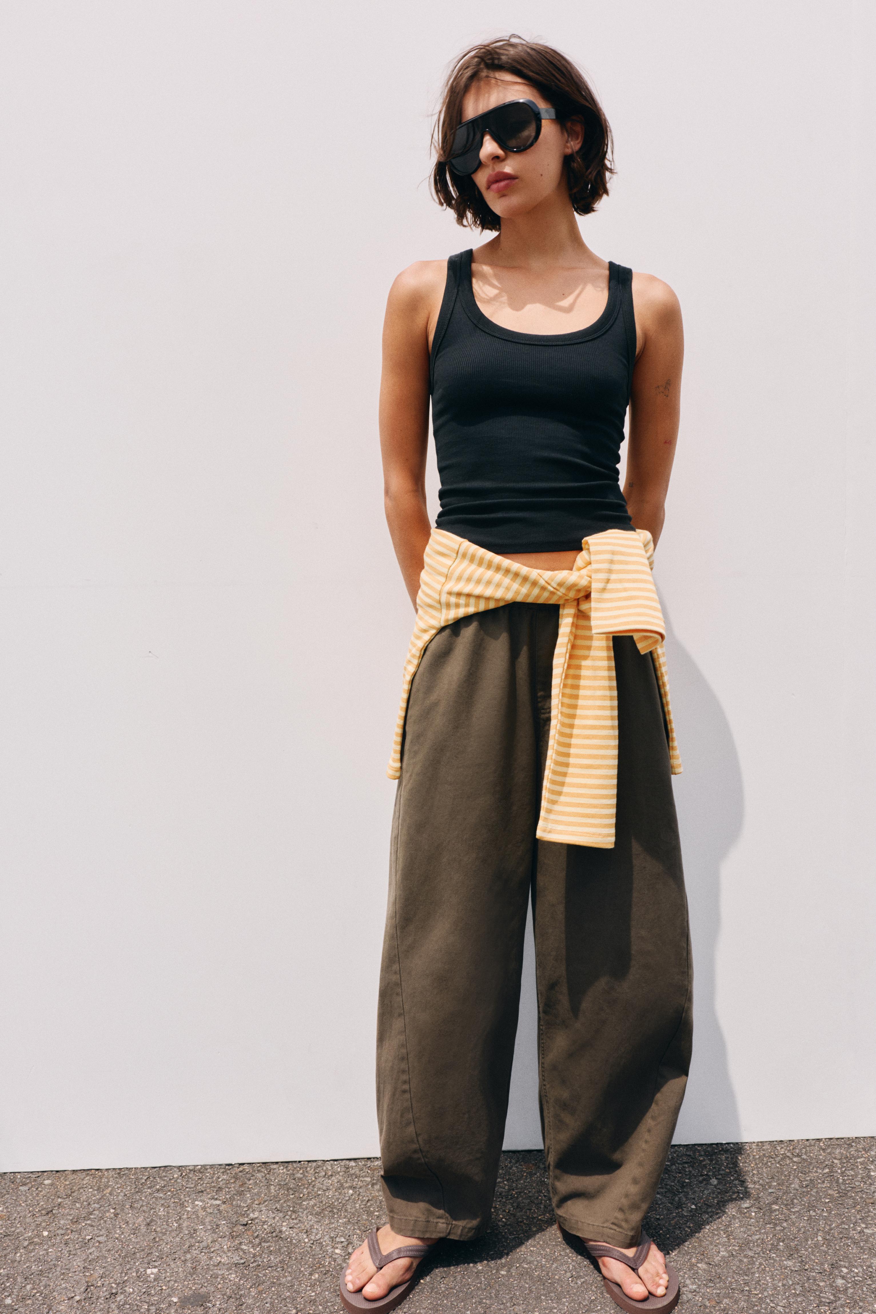 Barrel trousers — Brown