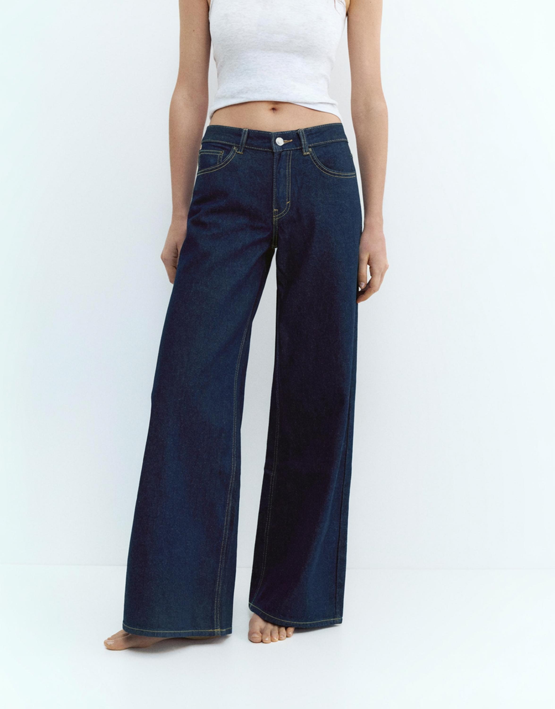 Low-rise wide-leg jeans — Dark blue