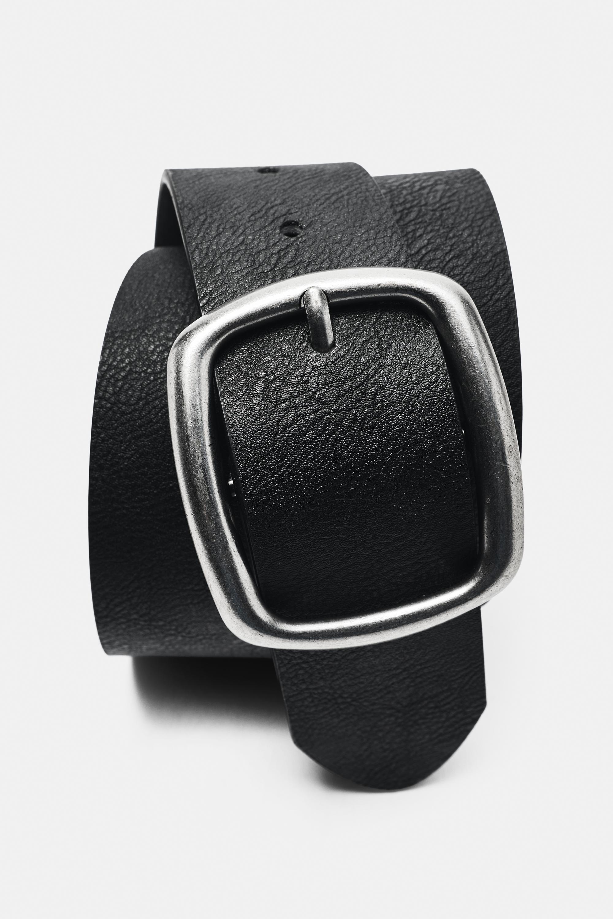 Leather effect belt — Silver