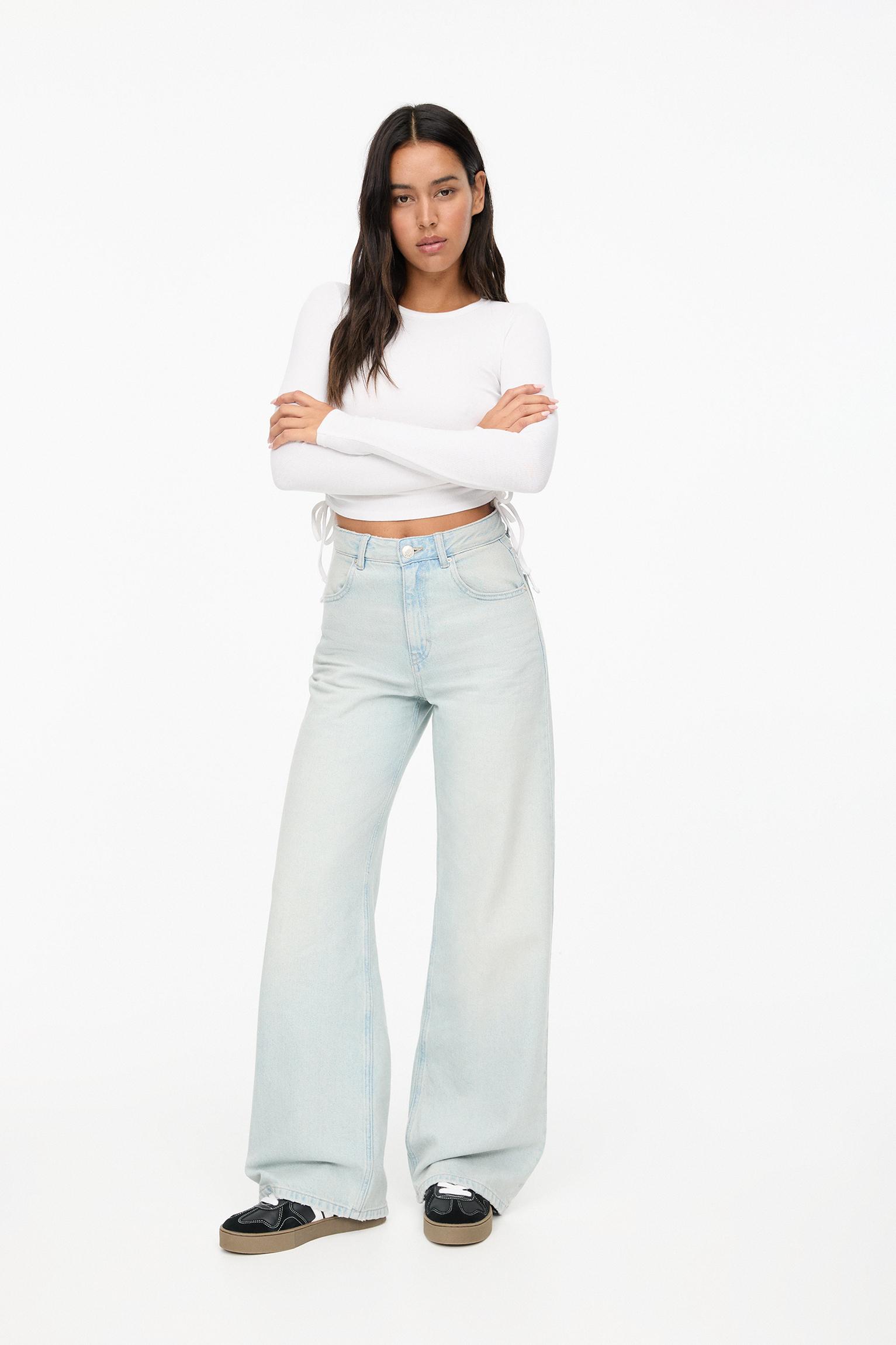 Jeans wide leg tiro alto PULL BEAR