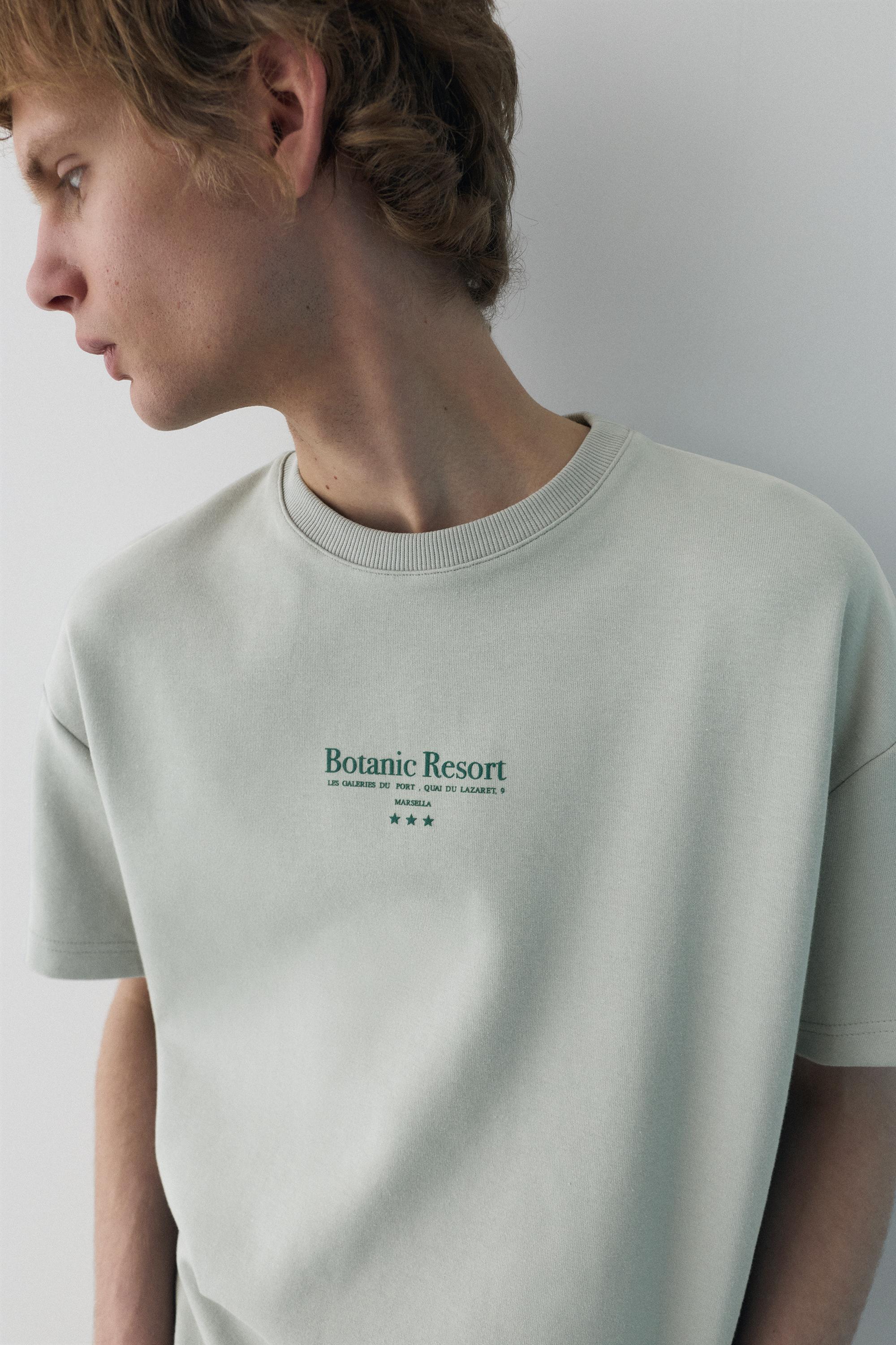 Kısa kollu grafik baskılı sweatshirt - Görsel 10