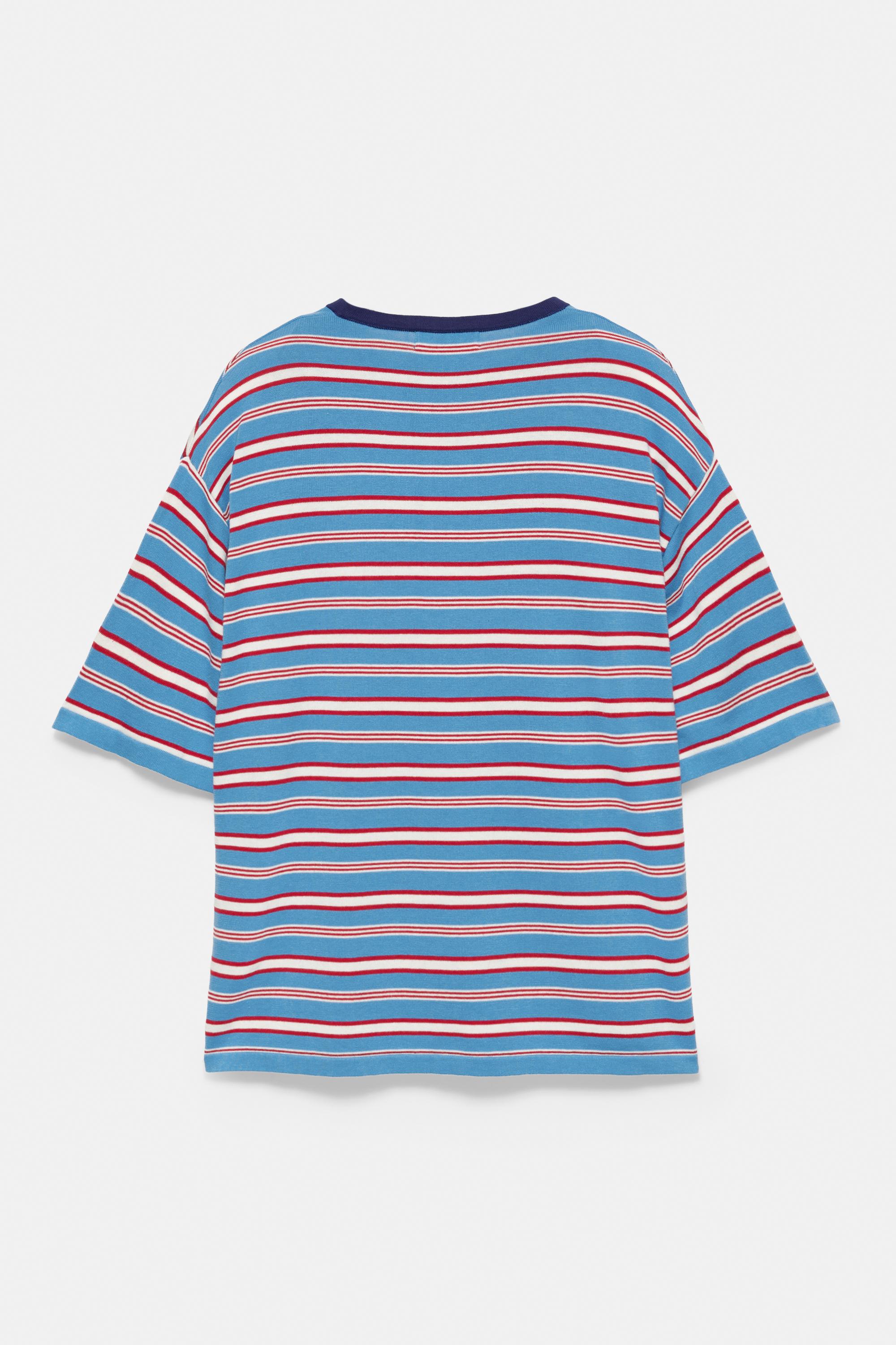 Striped knit T-shirt — Pale blue