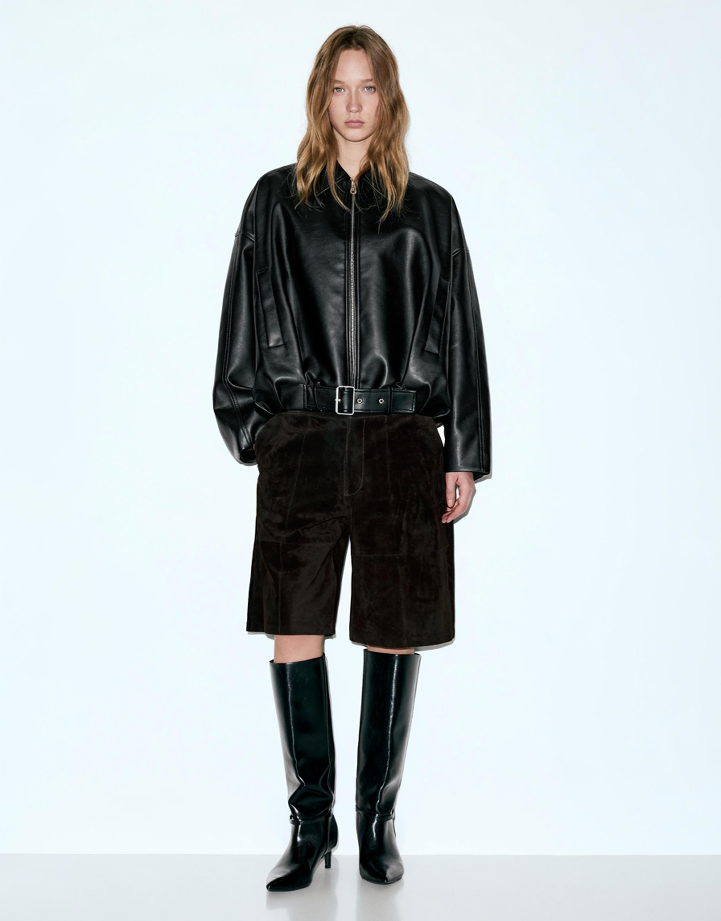 Suni deri balon ceket - Görsel 33