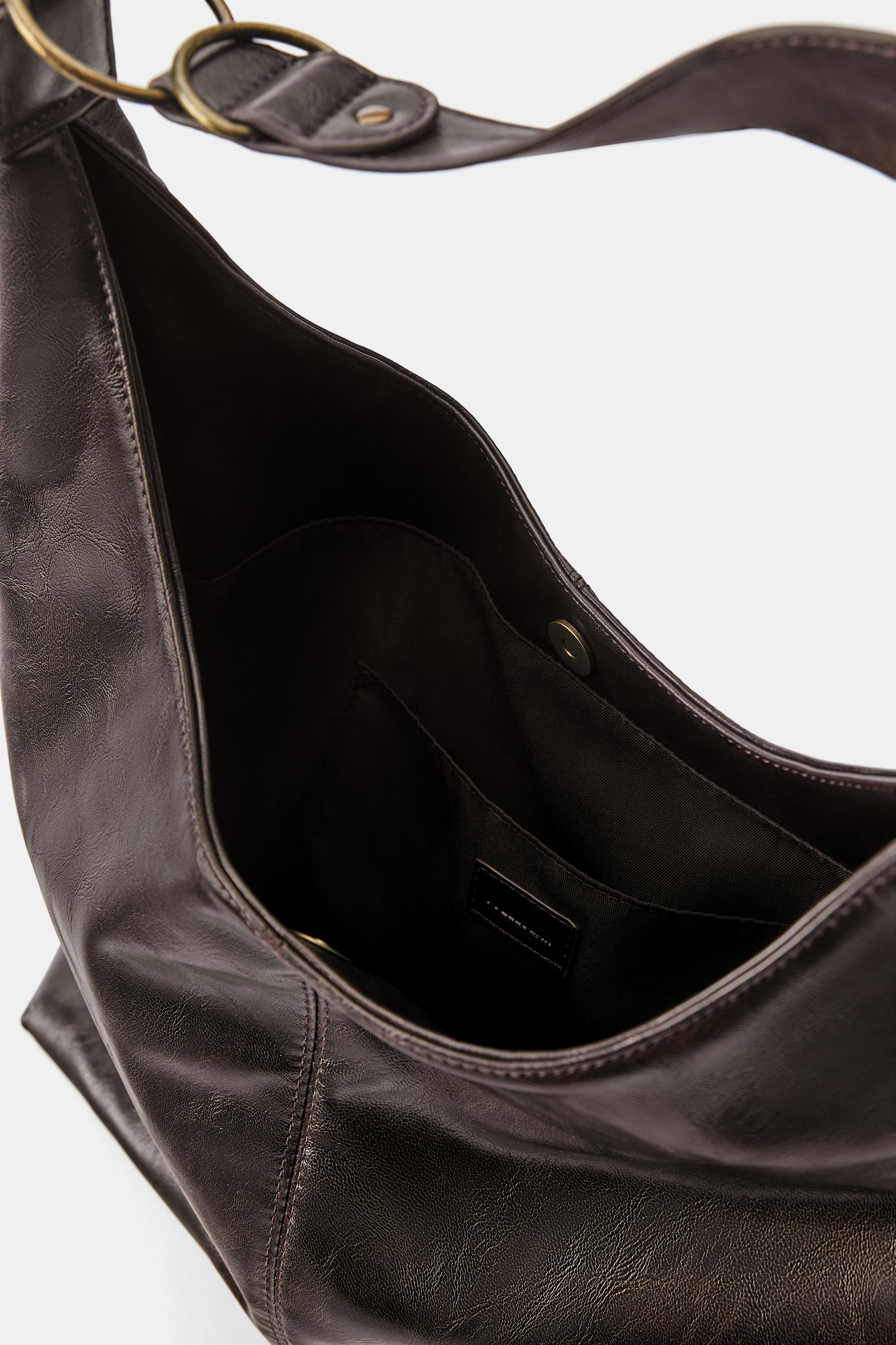 Worn-effect shopper bag — Brown