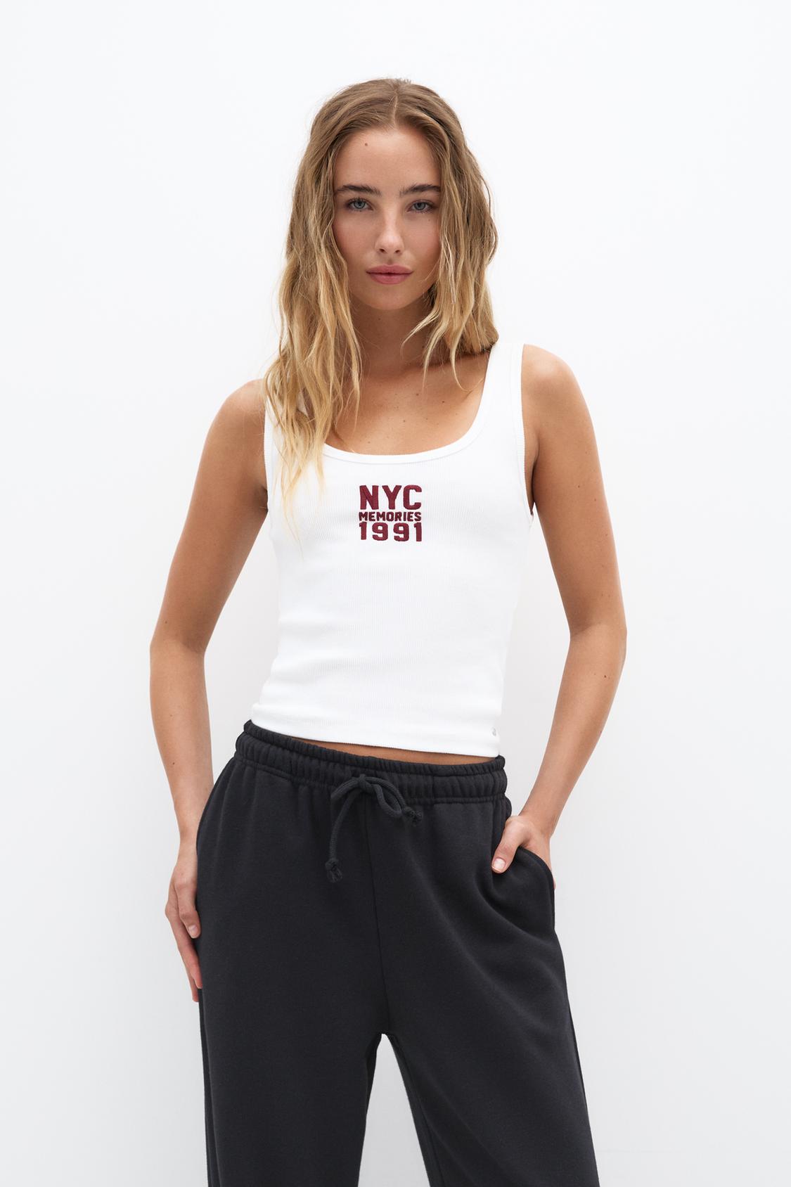 Tanktop mit Stickerei NYC - PULL&BEAR 