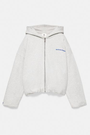 Zip-up hood sweatshirt — Grey marl 3