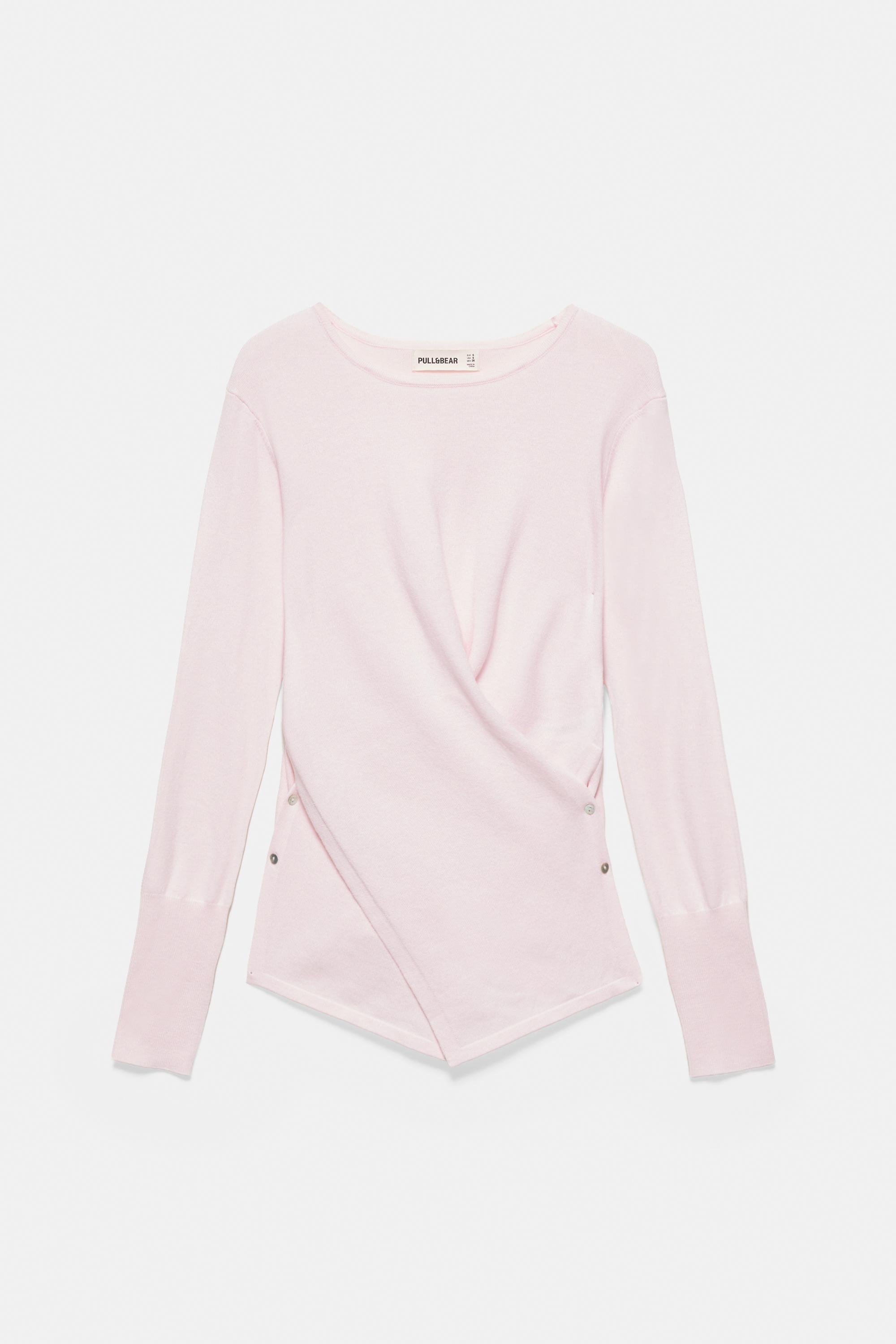 Buttoned crossover jumper — Pink