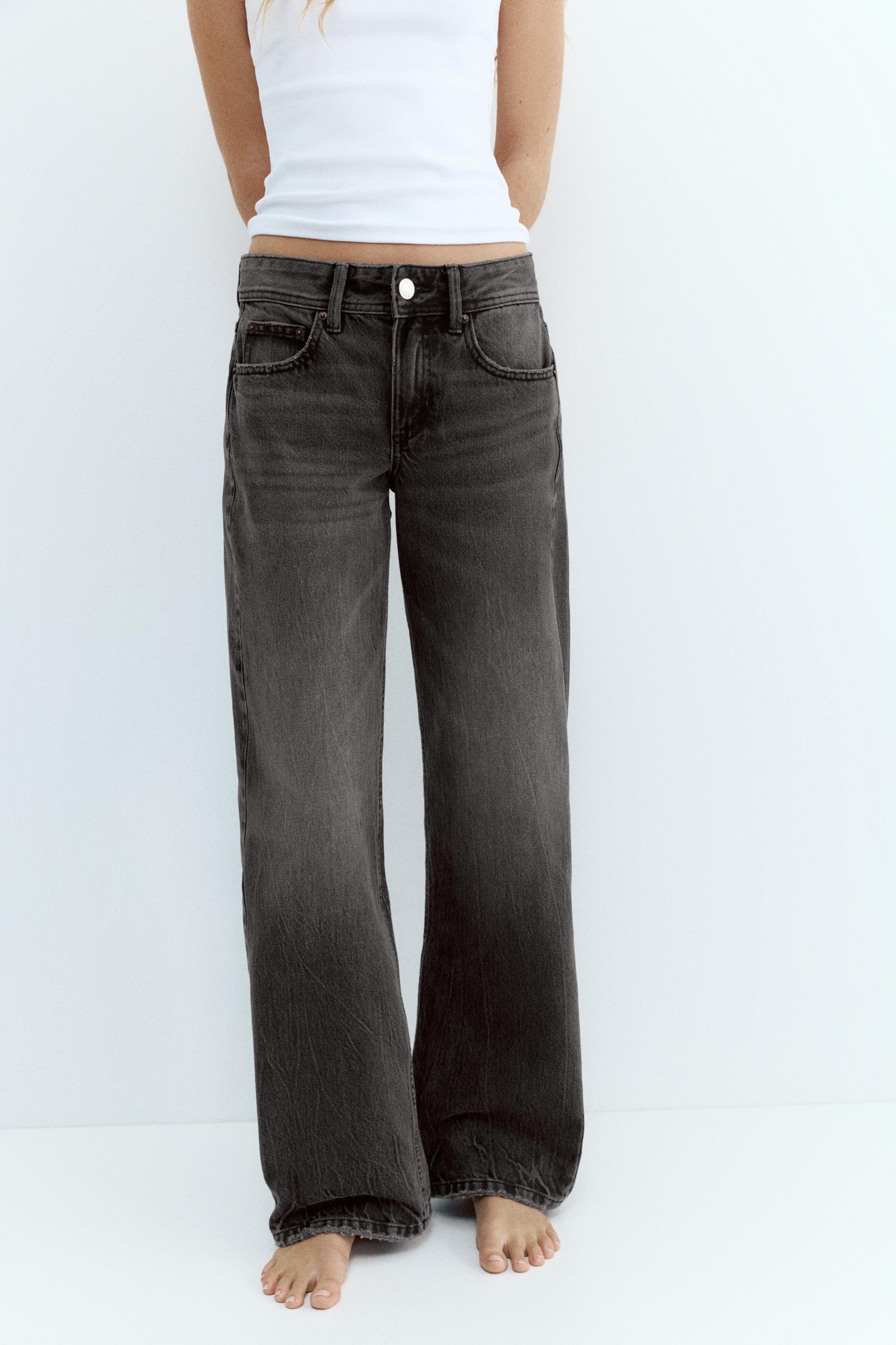 Low-rise straight-leg jeans — Black