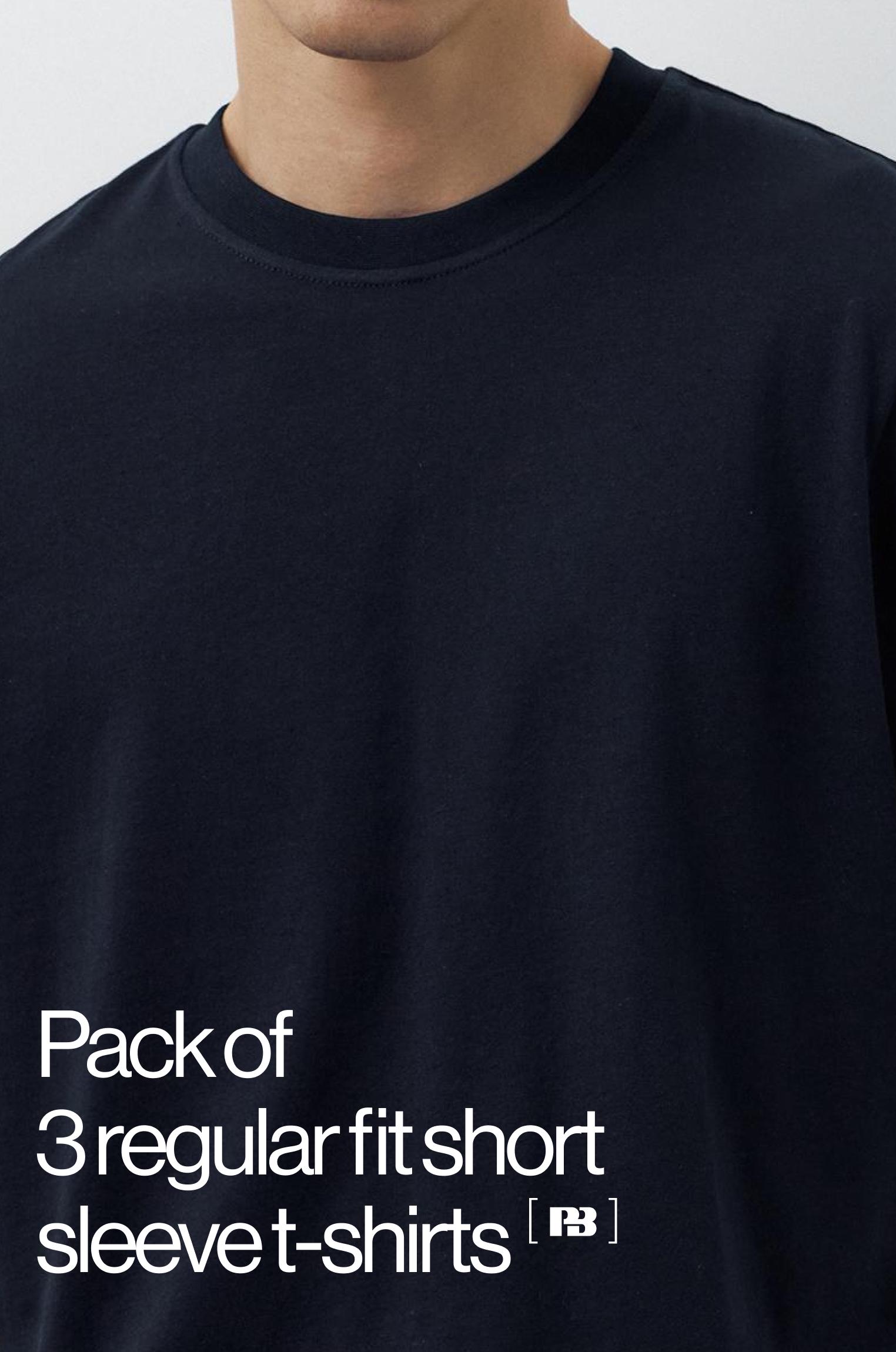 3-pack of short sleeve T-shirts — Navy