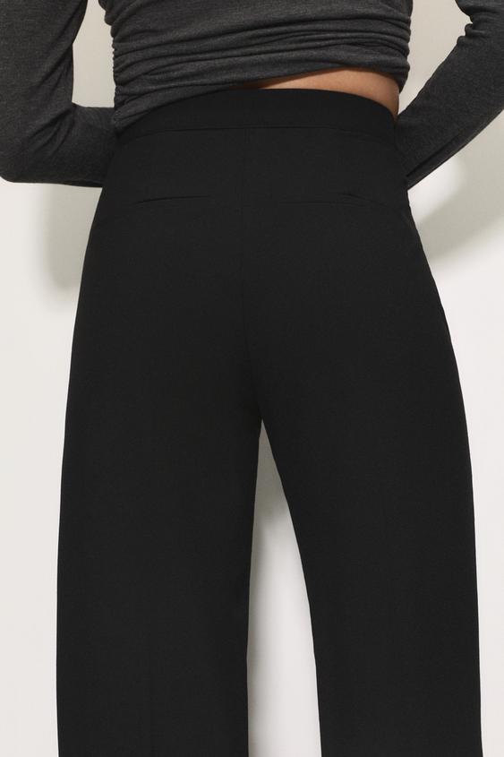 women's high waist wide leg dress pants High-Rise Wide-Leg Pleated Dress Pants for Tall Women in Navy Pinstripe 16 / Extra Tall / Navy Pinstripe