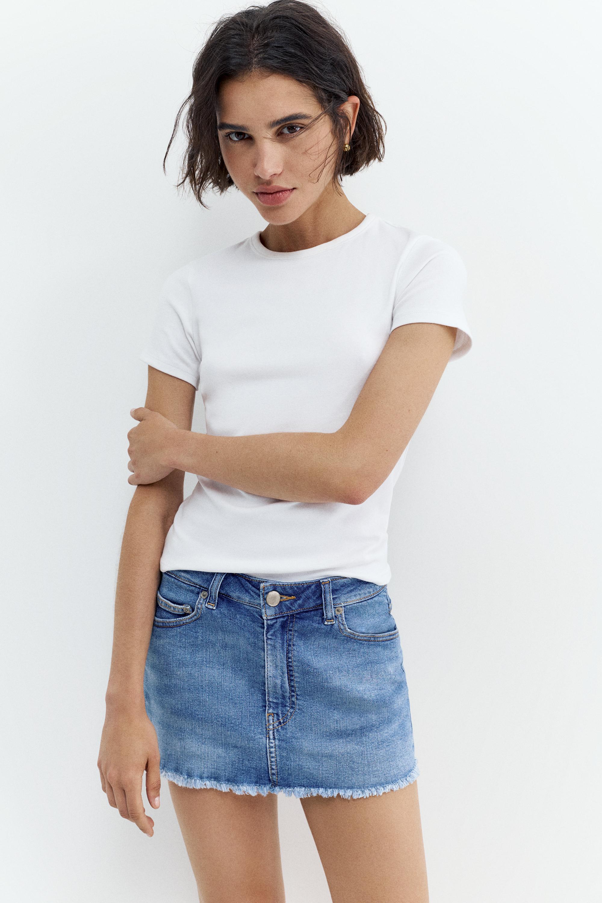 Denim skort — Medium blue