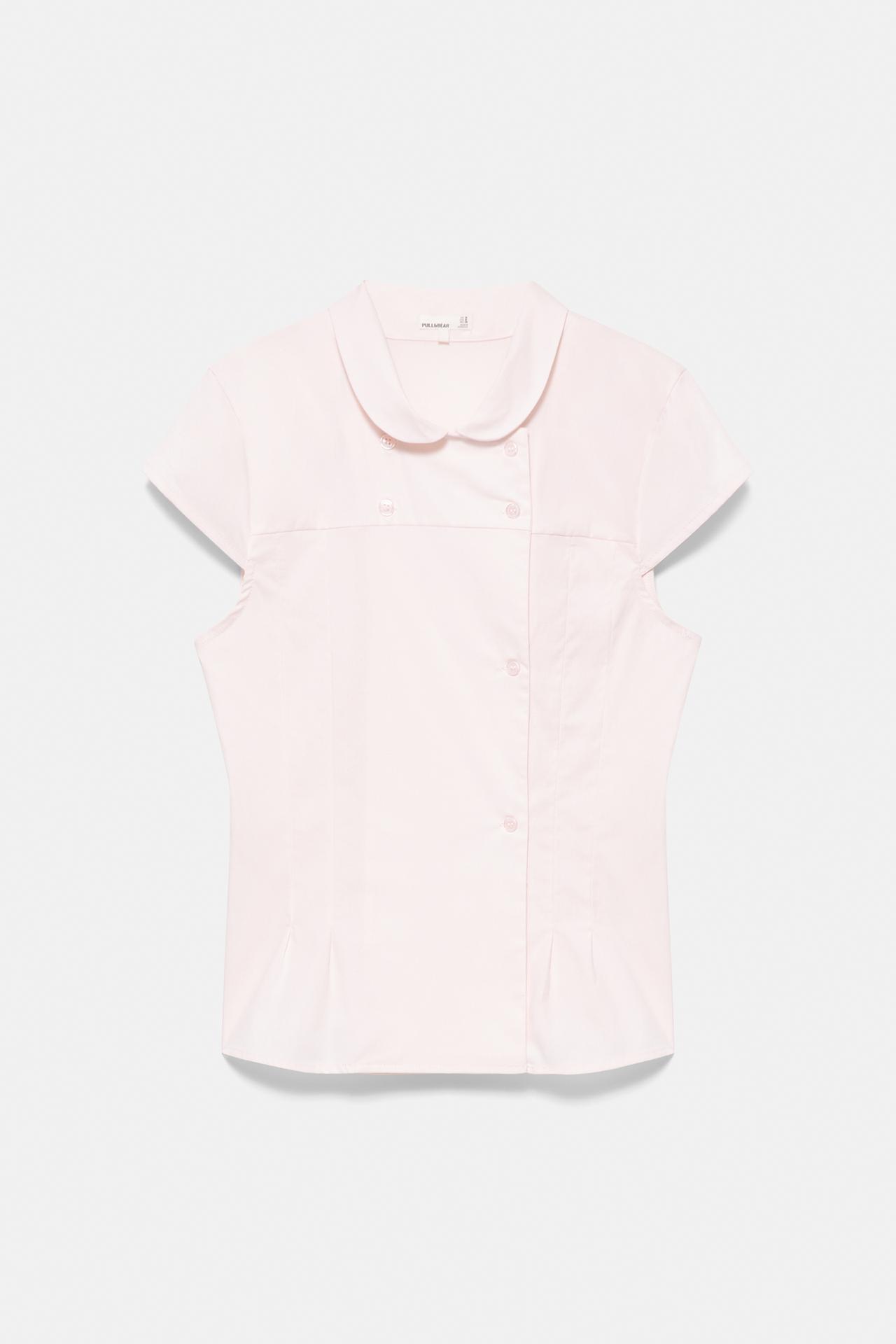 Pink shirt with Peter Pan collar — Pink