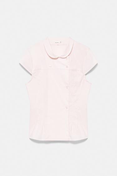 Pink shirt with Peter Pan collar — Pink 6