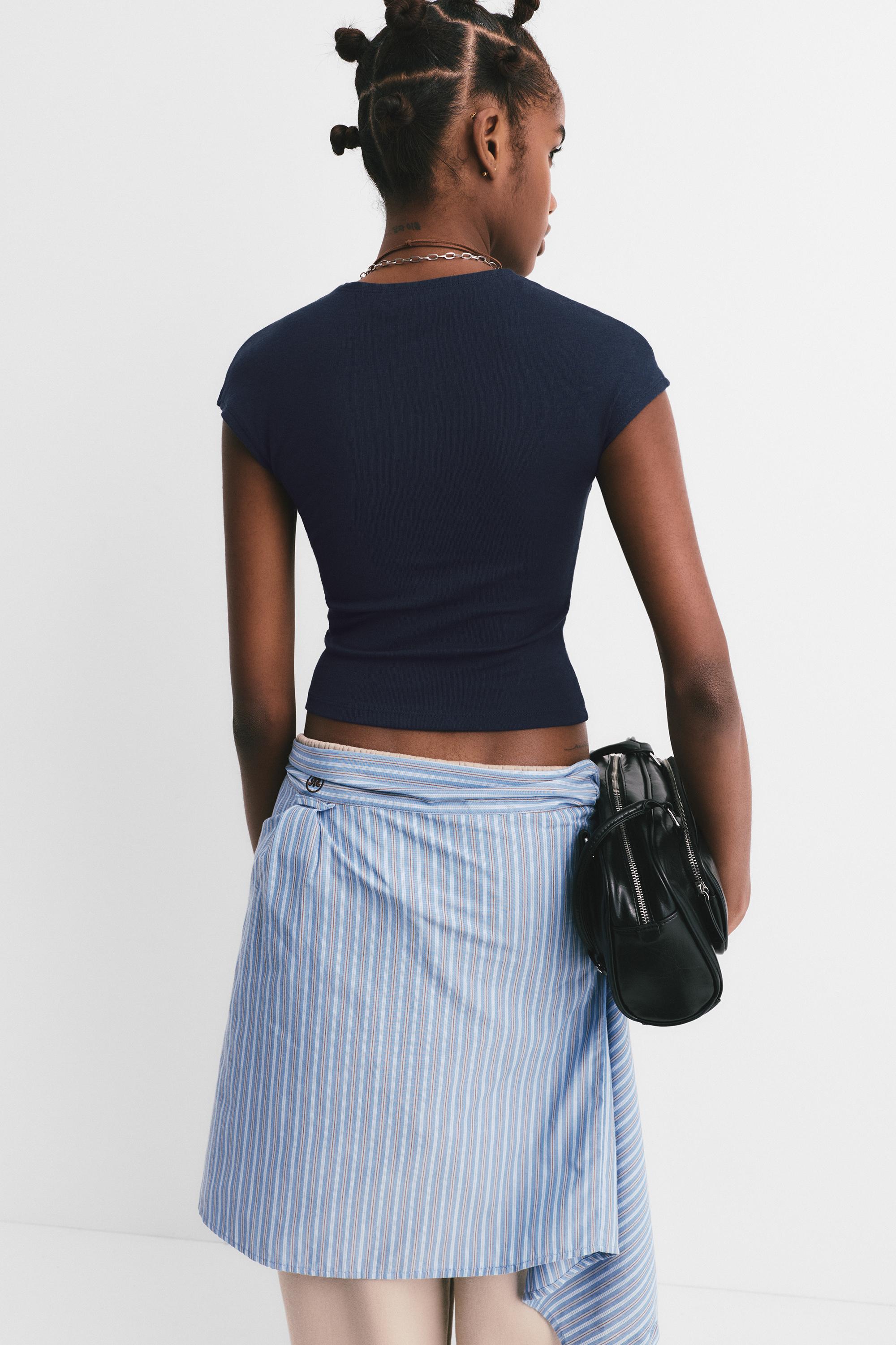 Dar Kesim Kısa Kollu Tişört - Görsel 81