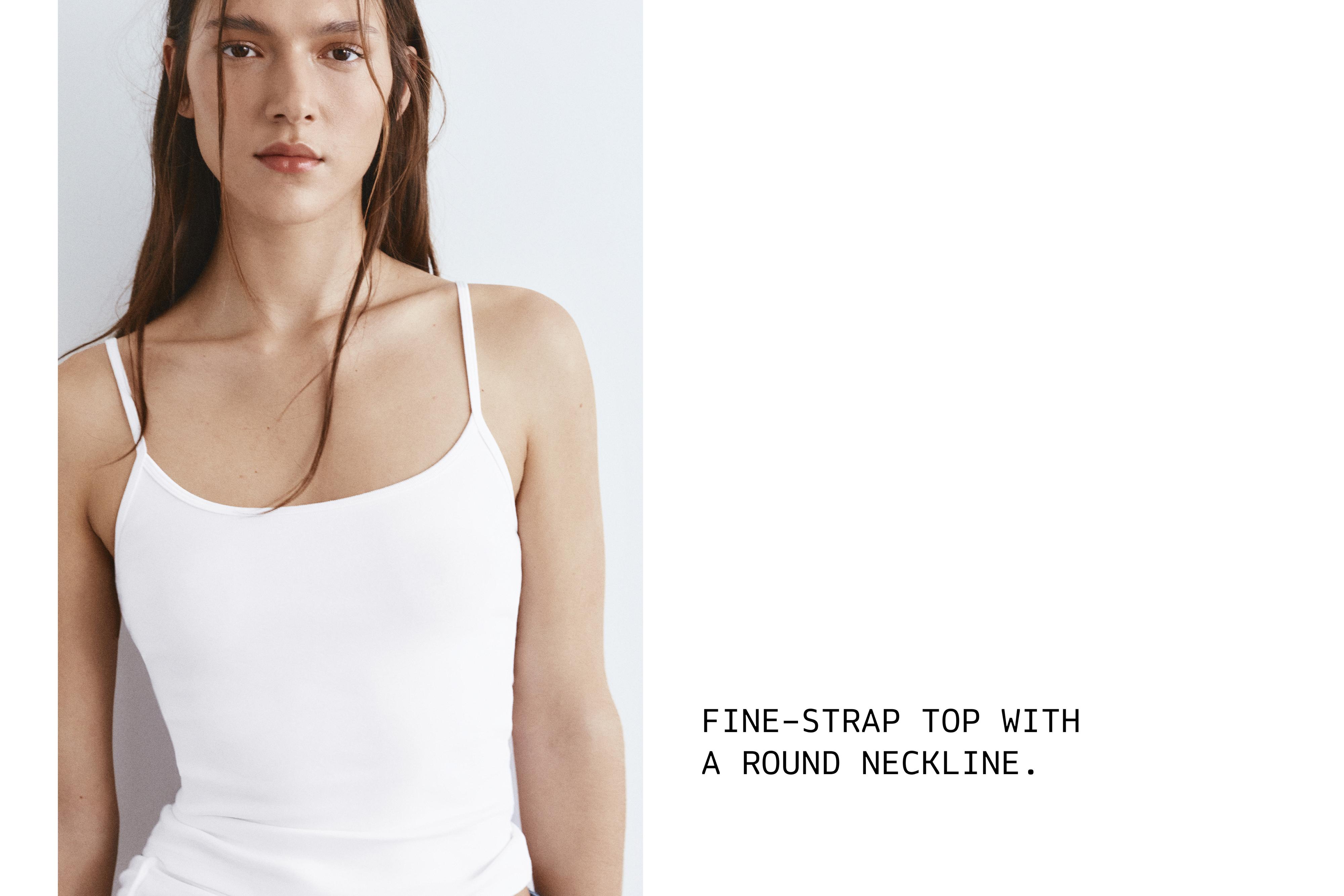 Thin strap top — White