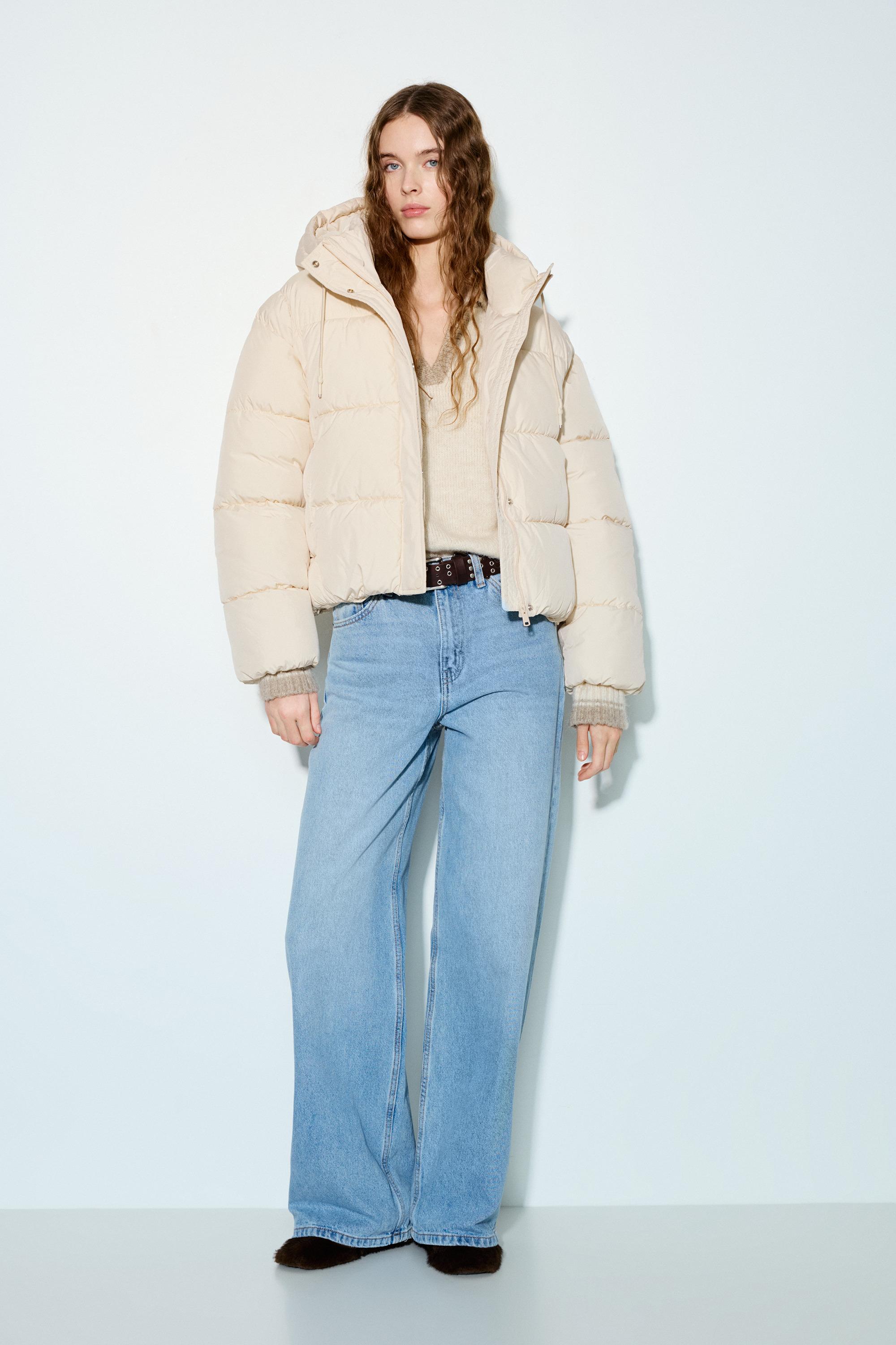 Hooded Padded Jacket — Ecru