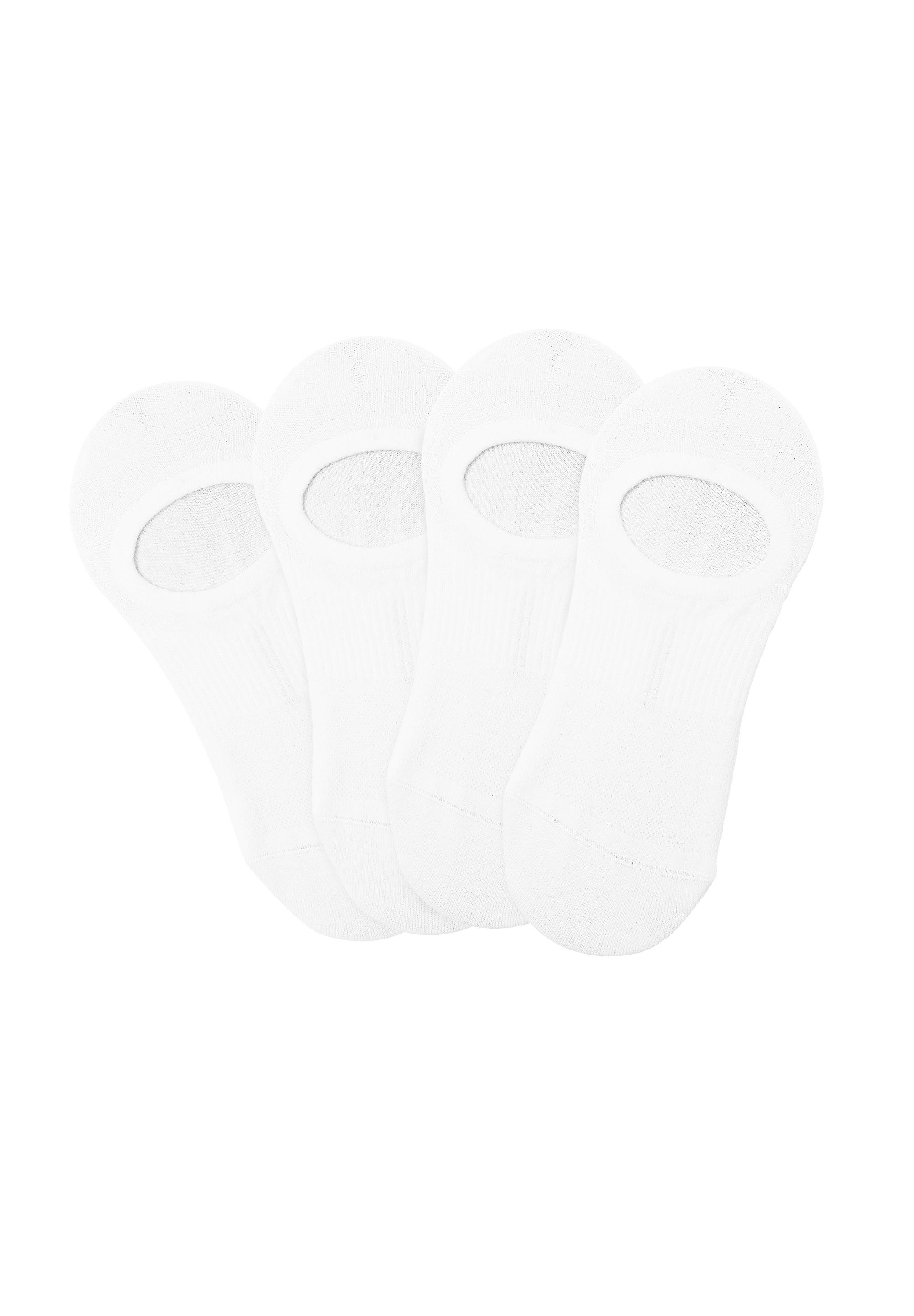 Pack of 4 invisible ankle socks — White
