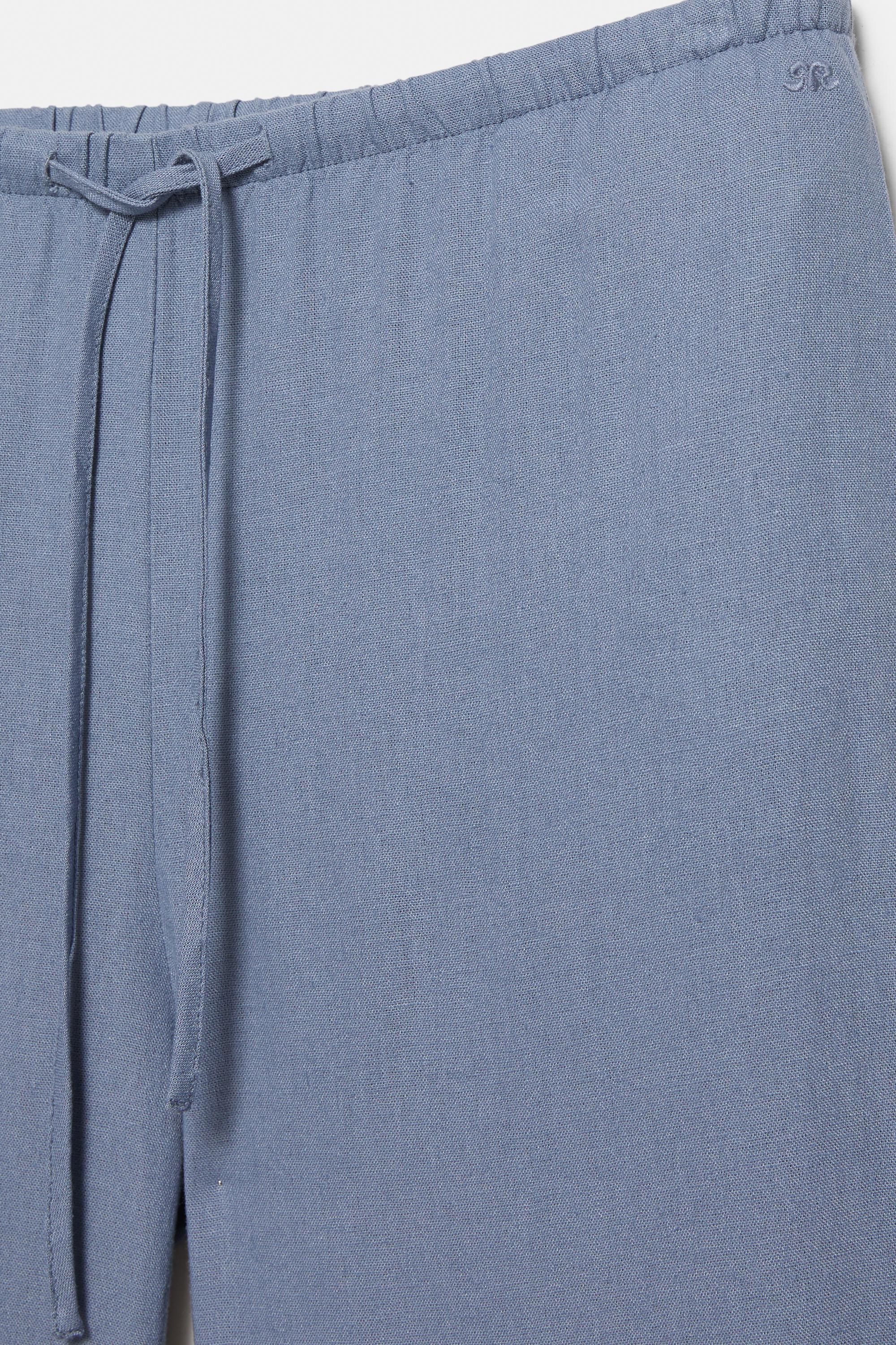 Linen blend joggers — Blue
