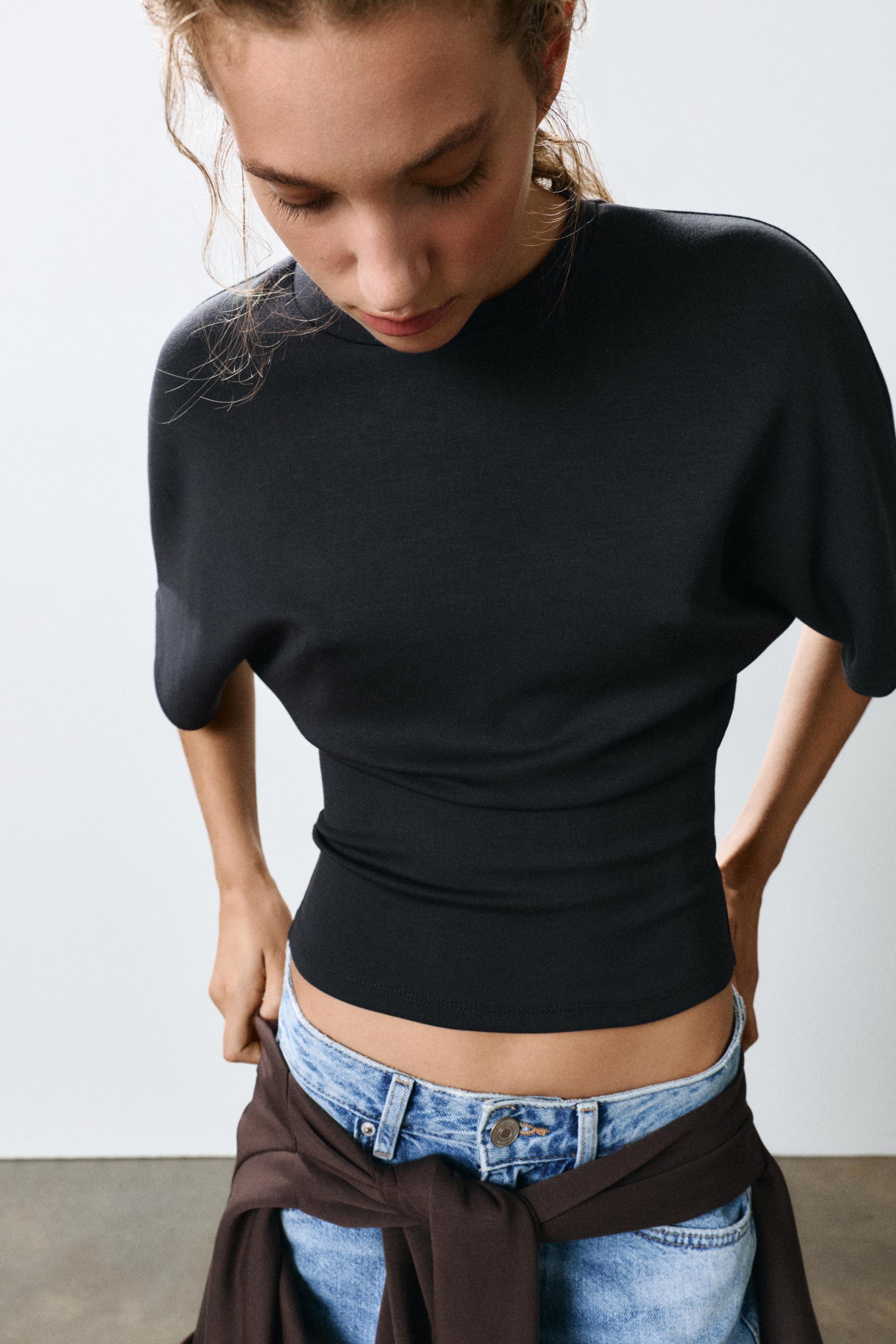 Modal batwing sleeve T-shirt — Anthracite grey