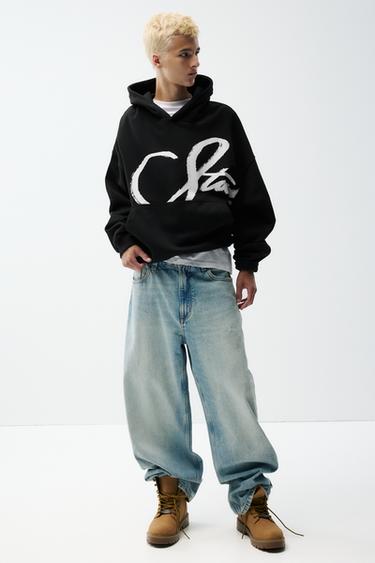 Black STWD sweatshirt with hood — Black 4