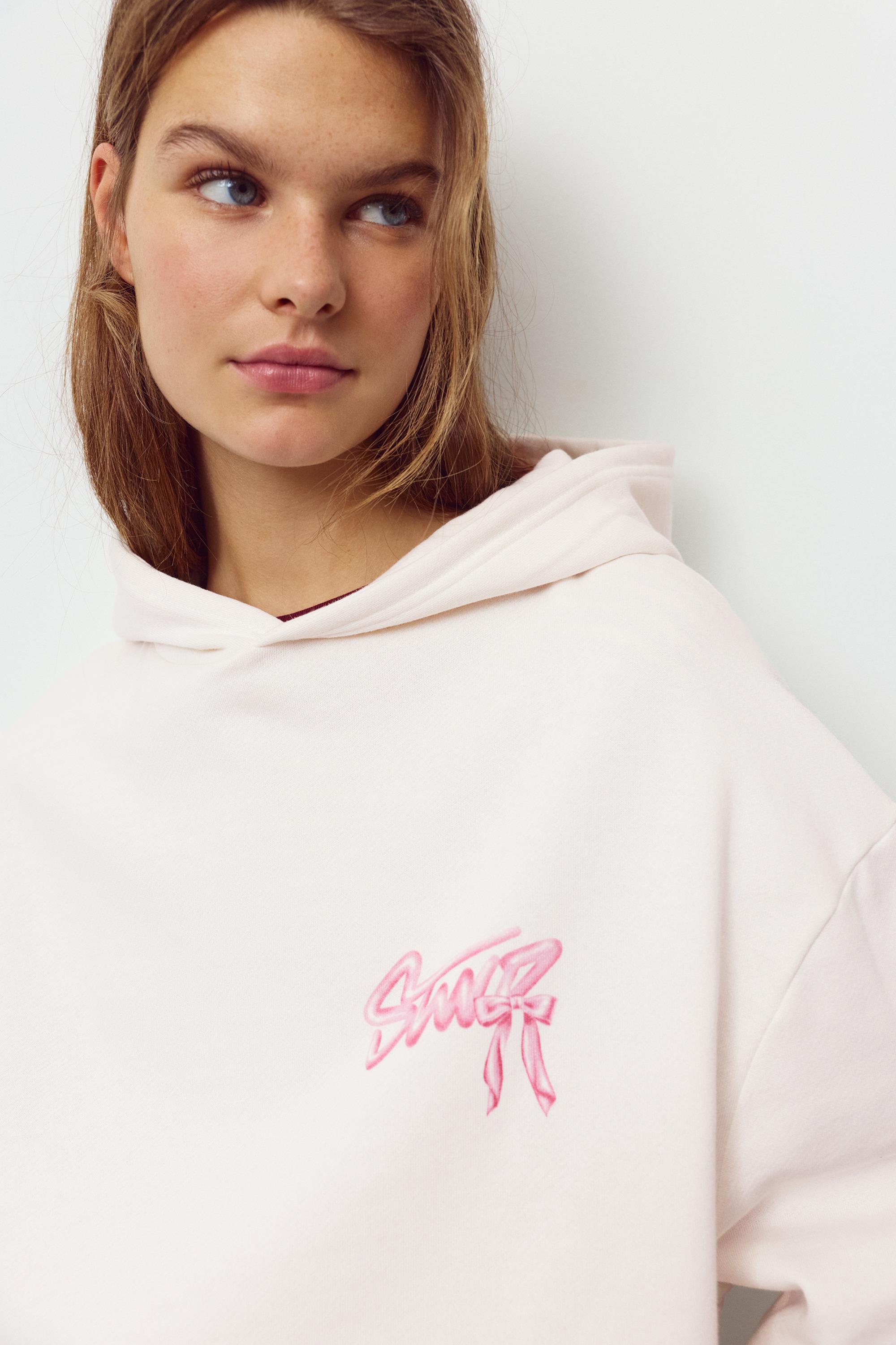 Fiyonk grafikli kapüşonlu sweatshirt - Görsel 29